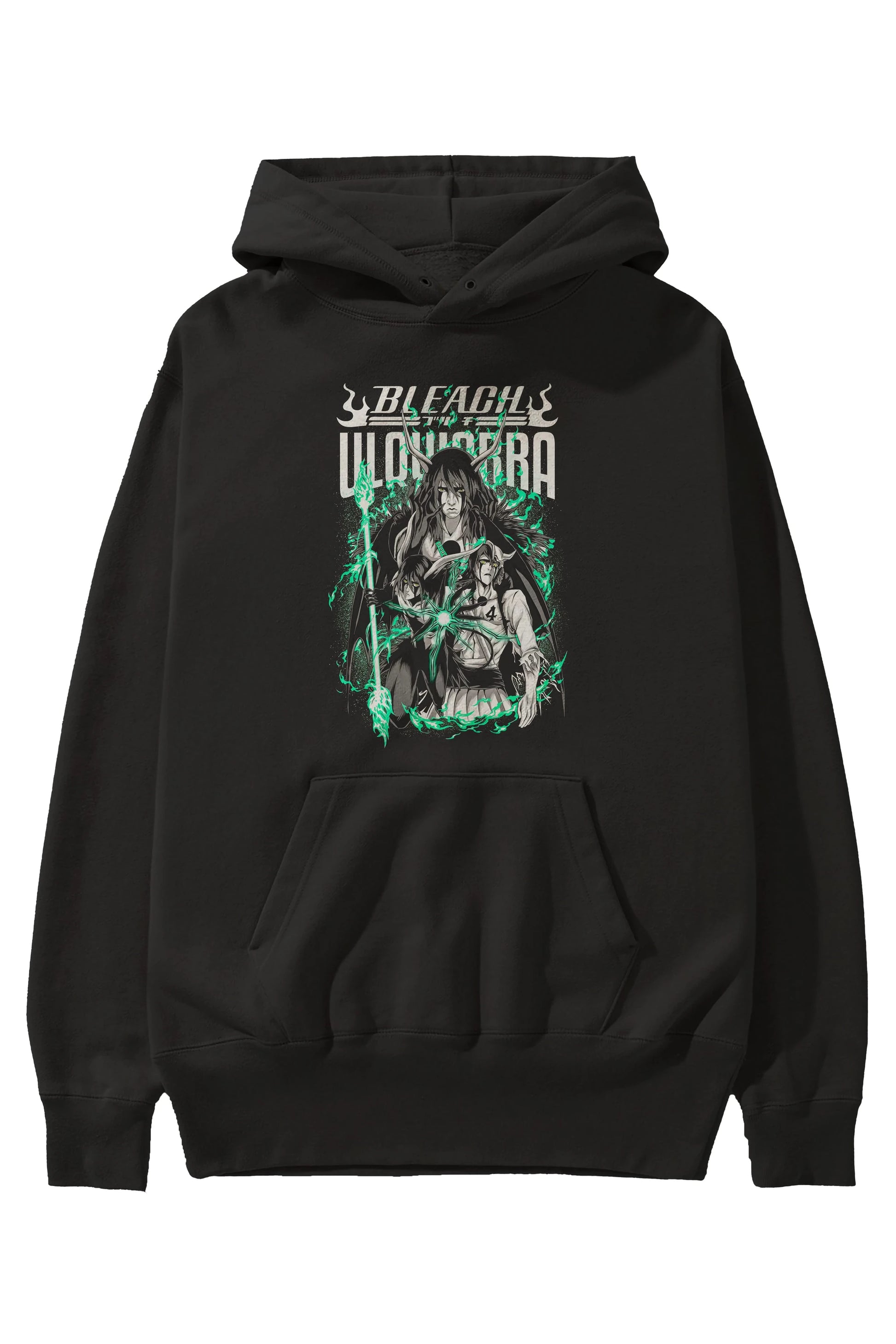 BLEACH(ULQUIARRA) Anime Ön Baskılı Hoodie Oversize Kapüşonlu Sweatshirt Erkek Kadın Unisex