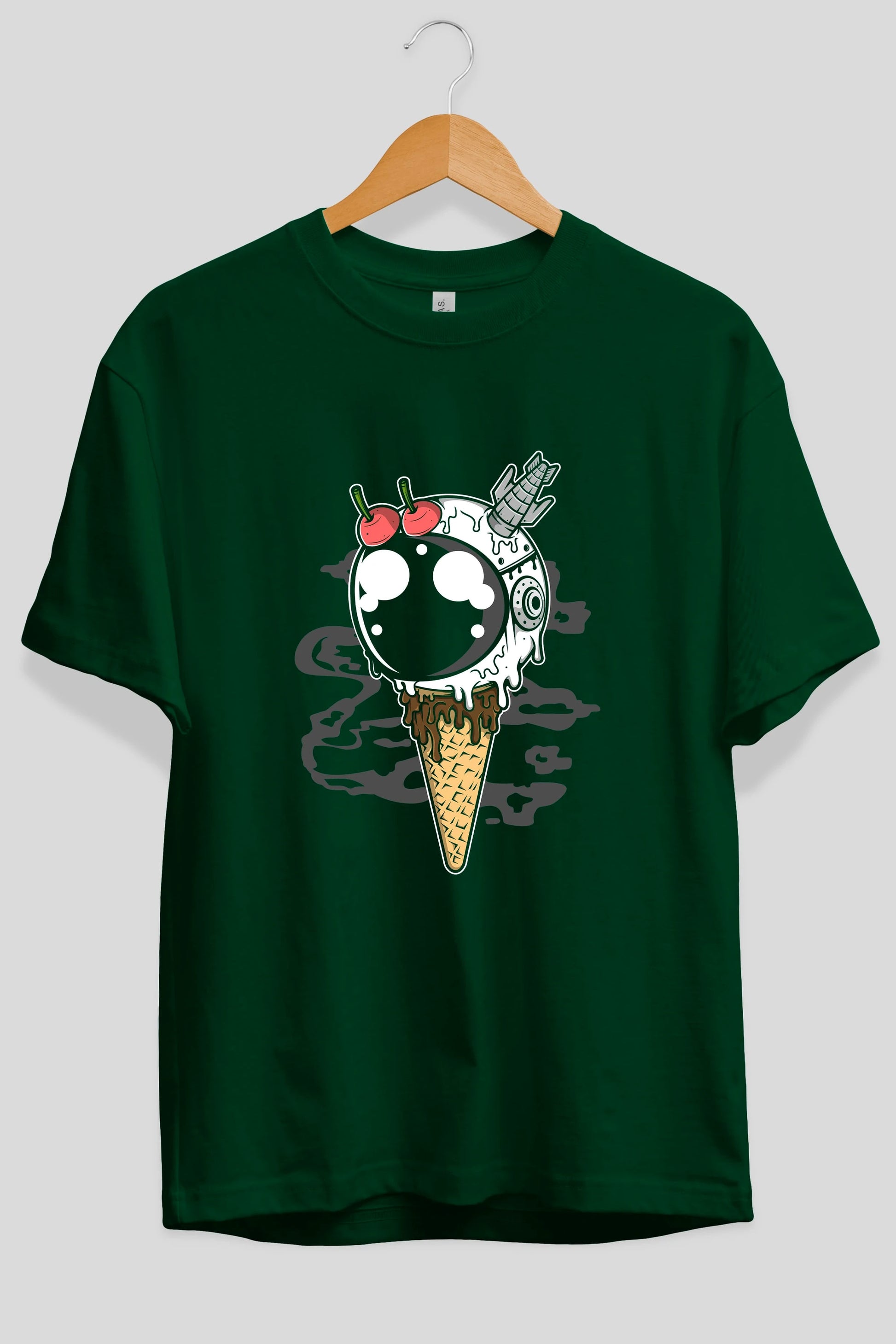 Astronaut Ice Cream Ön Baskılı Oversize t-shirt Erkek Kadın Unisex