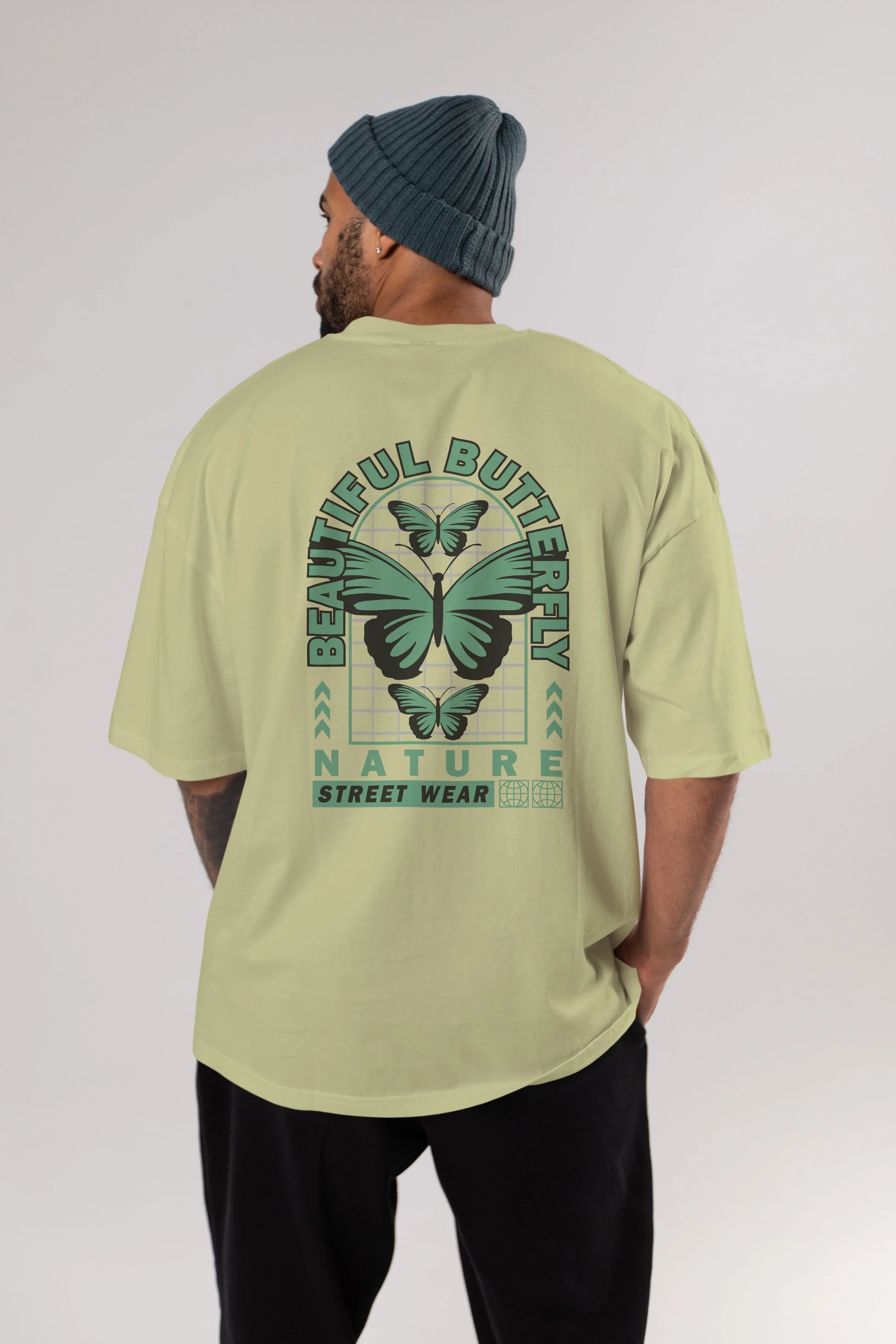 Beautiful Butterfly Arka Baskılı Oversize t-shirt Erkek Kadın Unisex