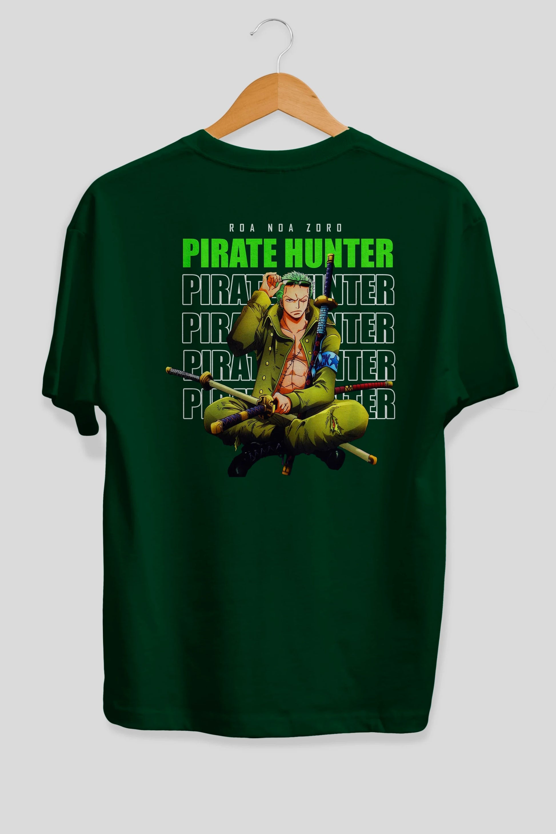 Roronoa Zoro 4 Anime Arka Baskılı Oversize t-shirt Erkek Kadın Unisex %100 pamuk tişort