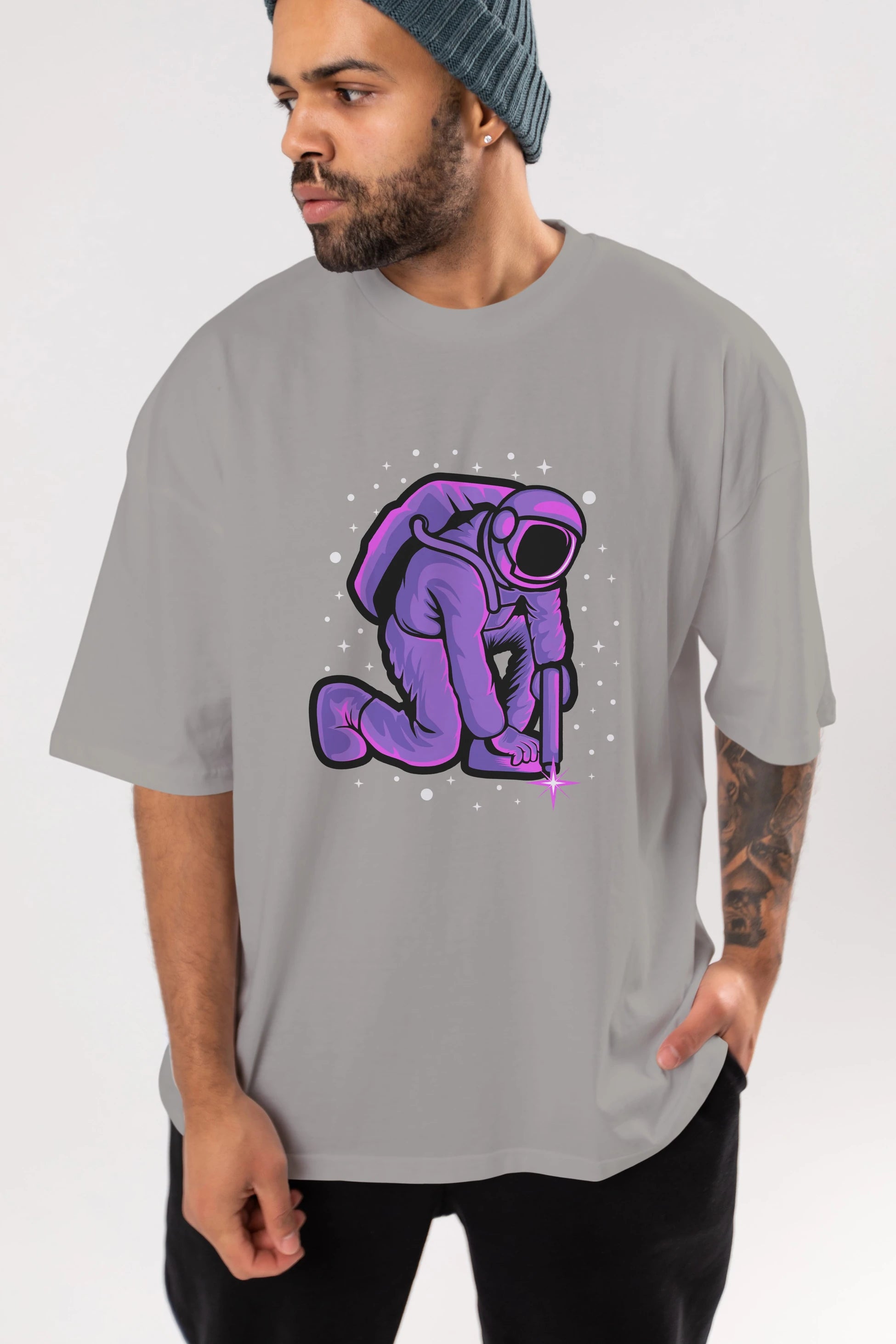 Welding in Space Ön Baskılı Oversize t-shirt Erkek Kadın Unisex