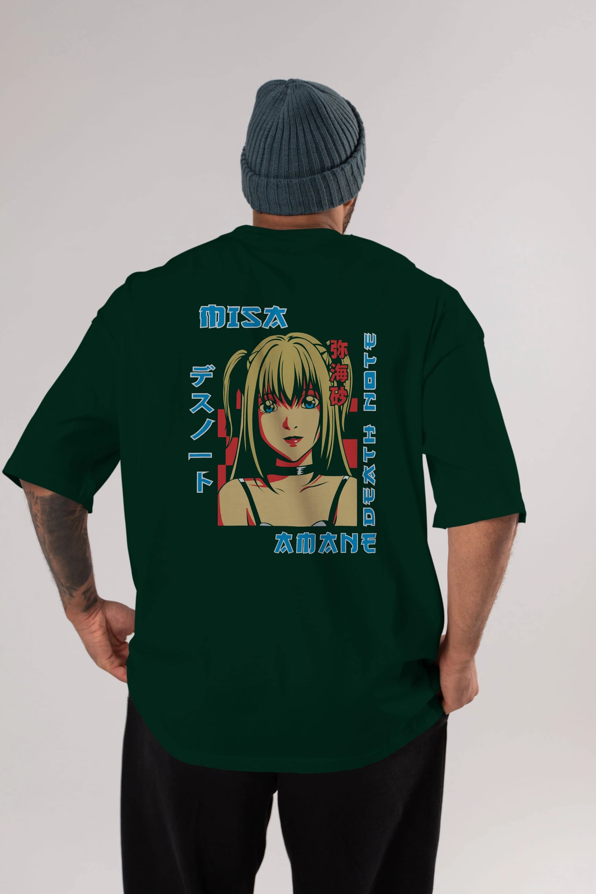 MISA-DEATH NOTE Anime Arka Baskılı Oversize t-shirt Erkek Kadın Unisex