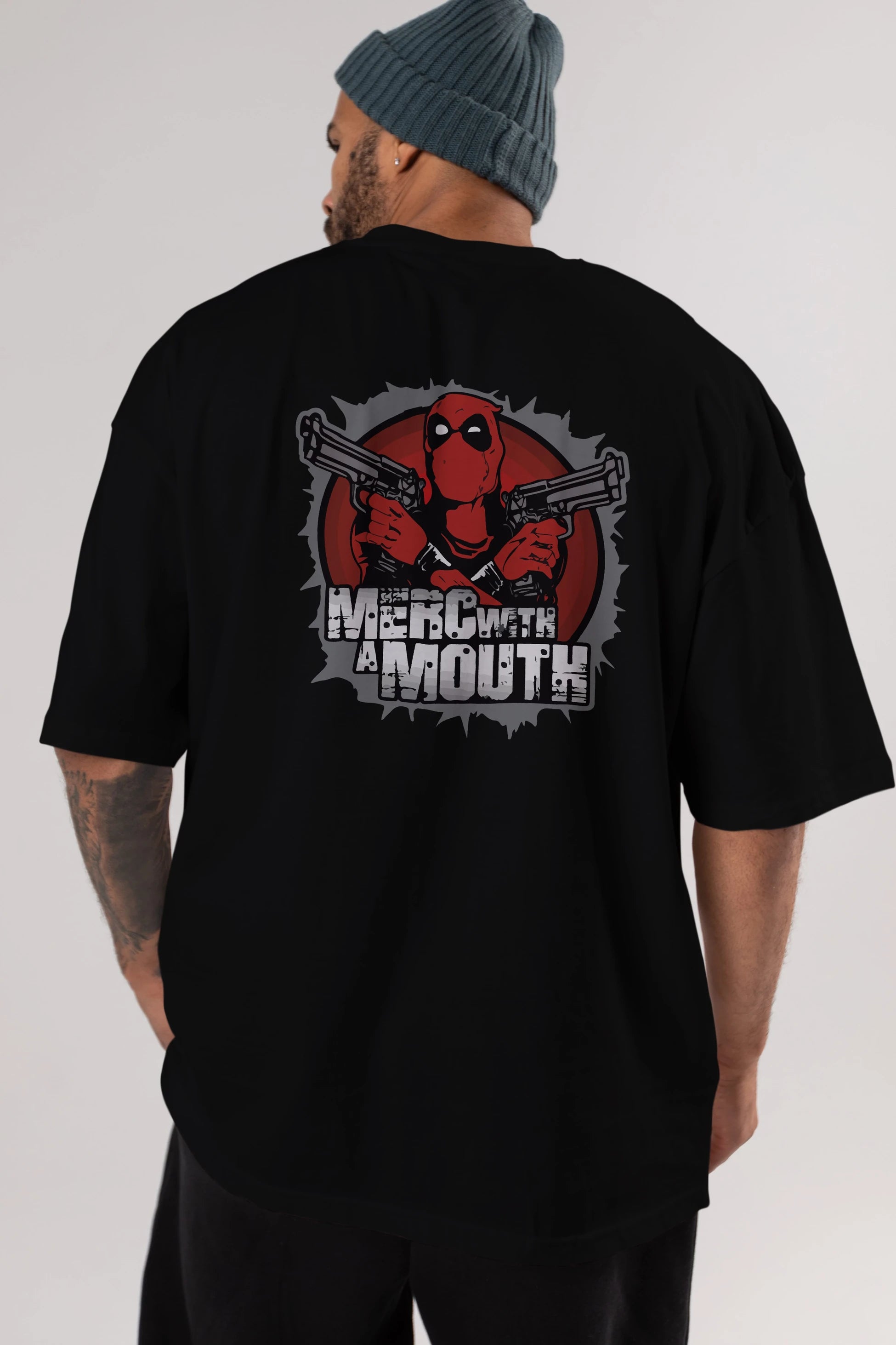 Deadpool (13) Arka Baskılı Oversize t-shirt Erkek Kadın Unisex %100 Pamuk Bisiklet Yaka tişort
