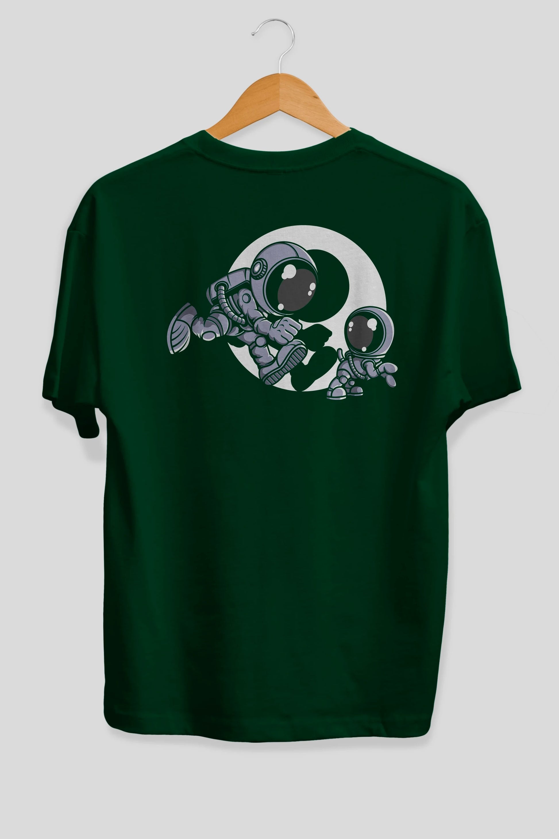 Astronaut And Little Dog Arka Baskılı Oversize t-shirt Erkek Kadın Unisex
