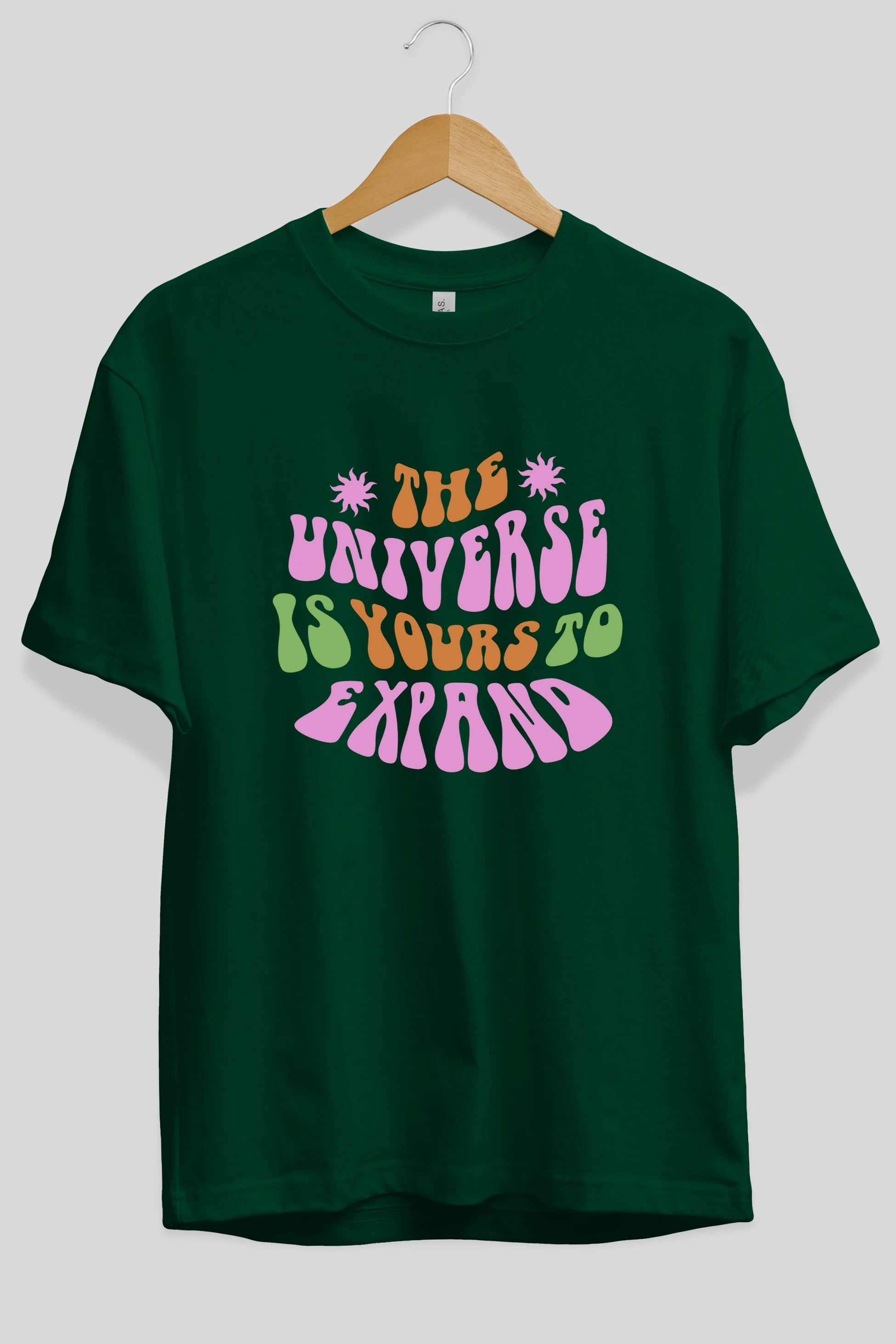 The Universe is Yours Yazılı Ön Baskılı Oversize t-shirt Erkek Kadın Unisex