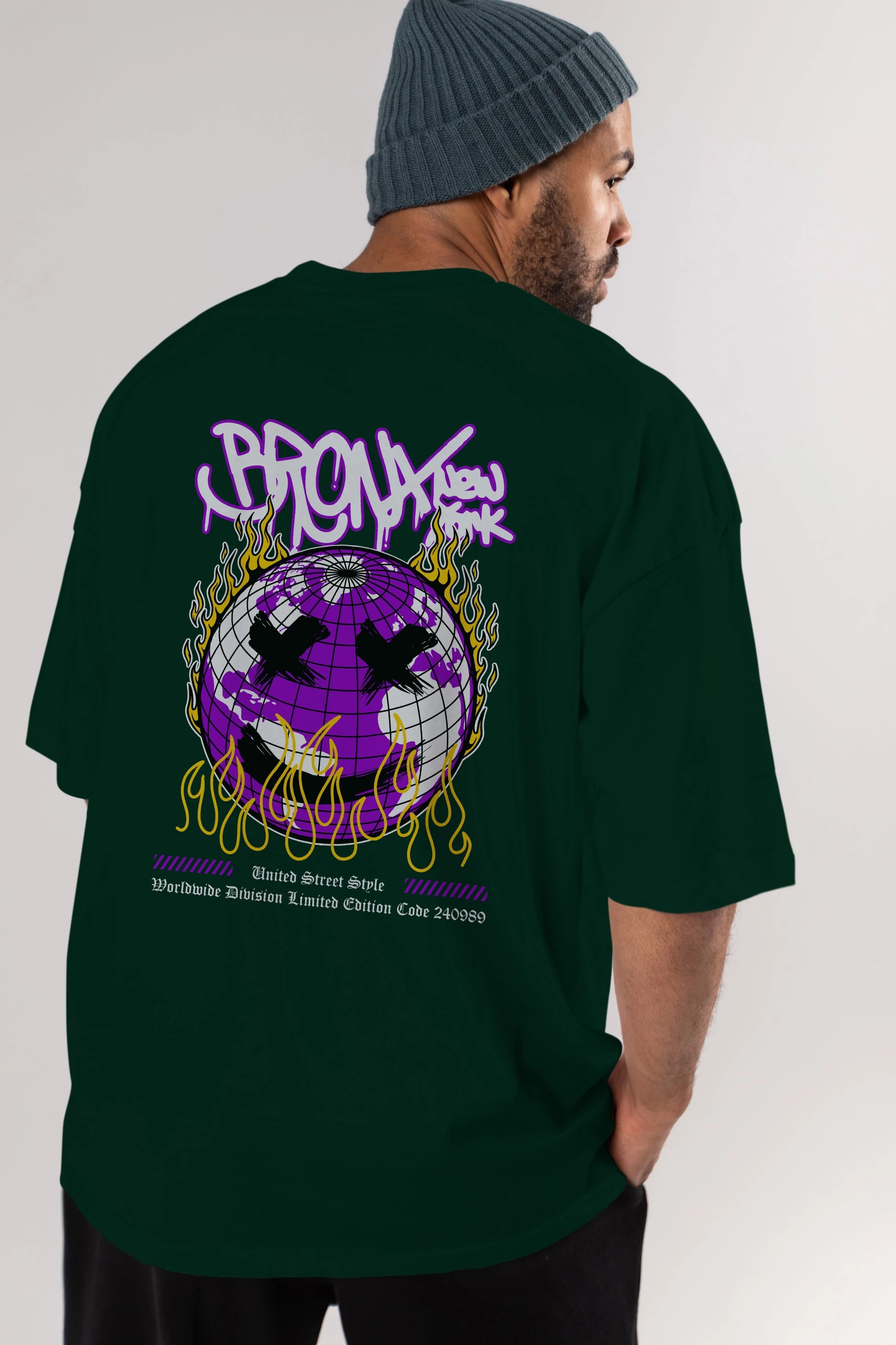Bronx New York Arka Baskılı Oversize t-shirt Erkek Kadın Unisex