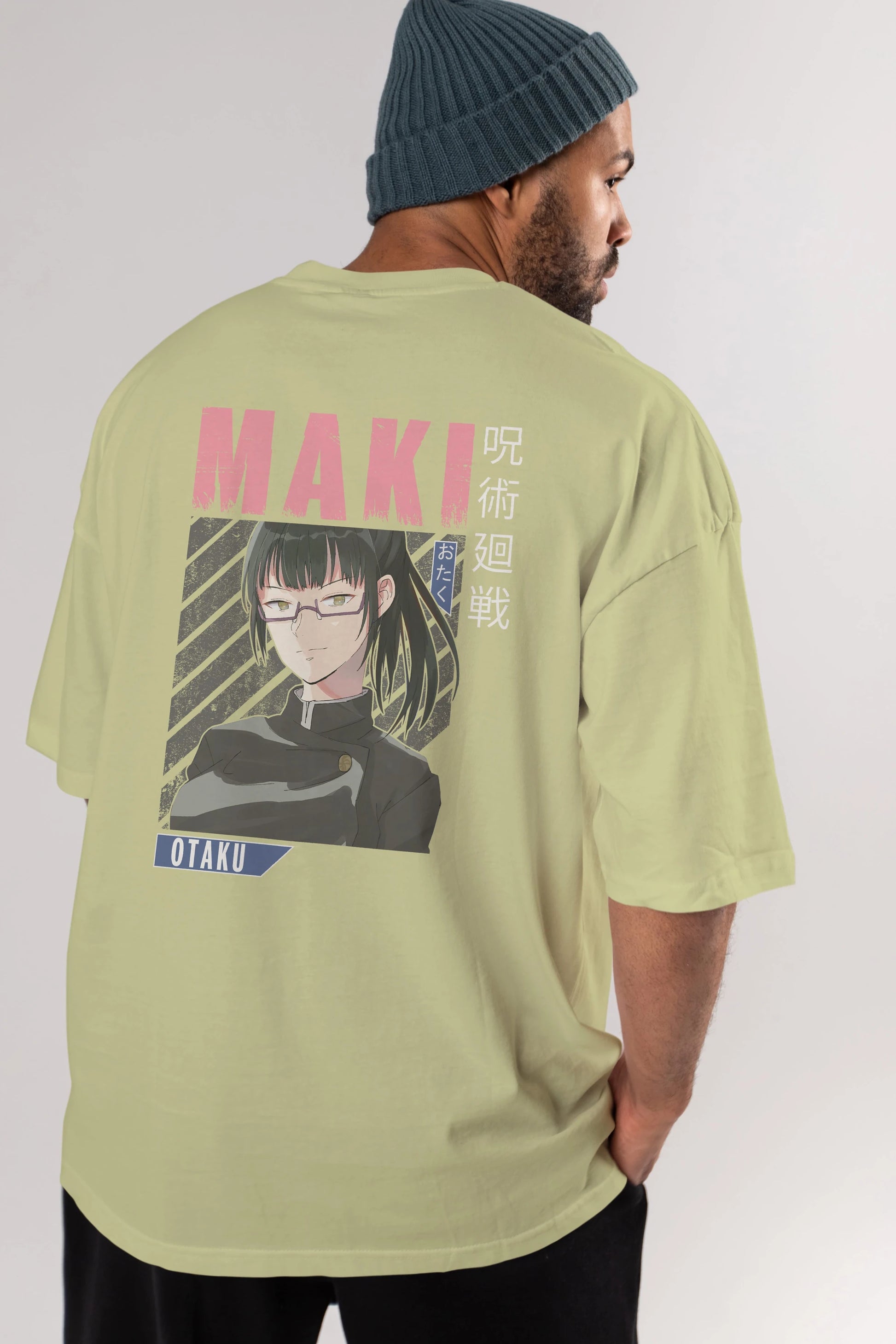 Maki Zenin CHAINSAWMAN 1 Anime Arka Baskılı Oversize t-shirt Erkek Kadın Unisex