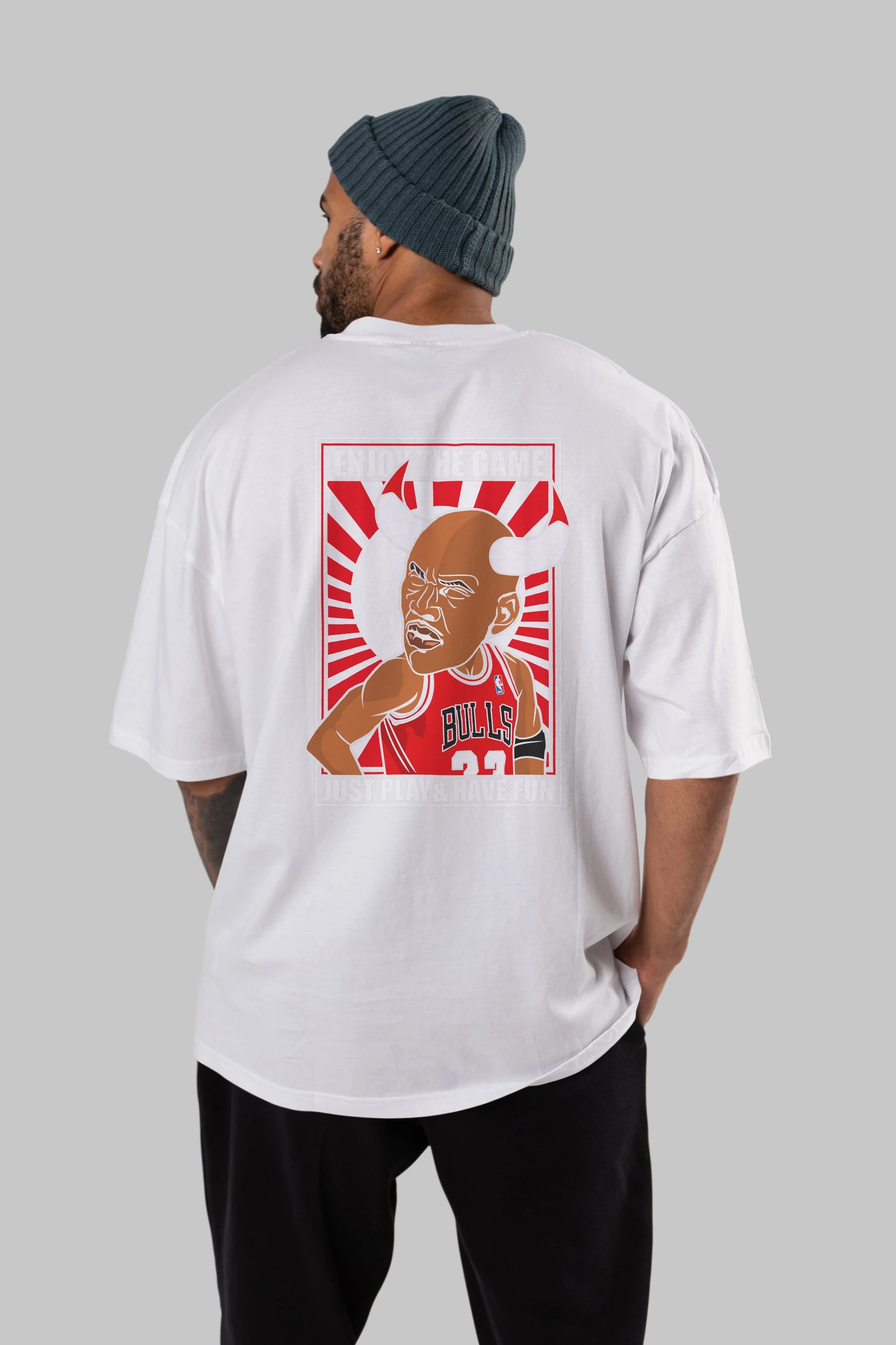 Michael Jordan Arka Baskılı Oversize t-shirt Erkek Kadın Unisex %100 Pamuk tişort