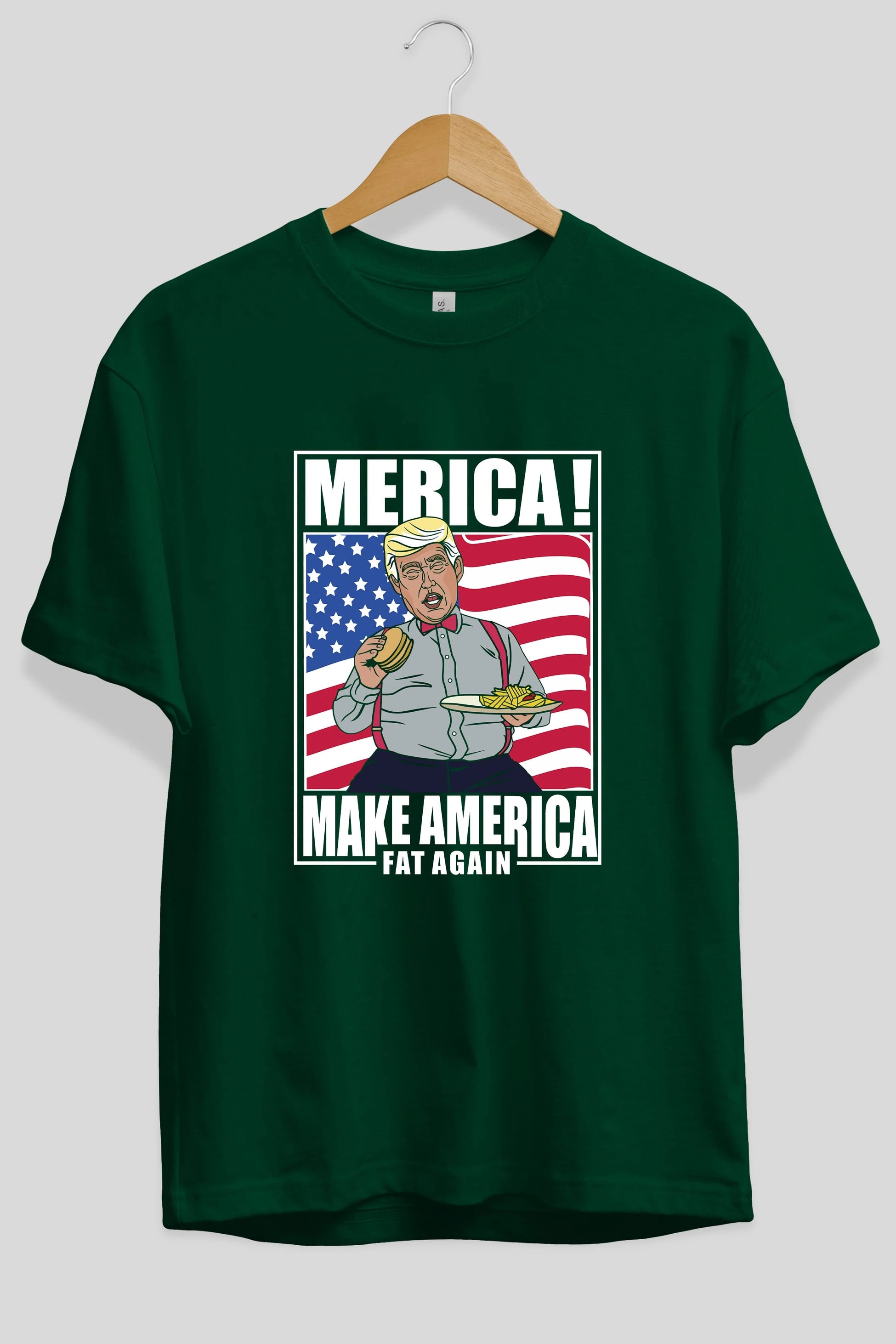 Trump Burger Ön Baskılı Oversize t-shirt Erkek Kadın Unisex %100 Pamuk tişort