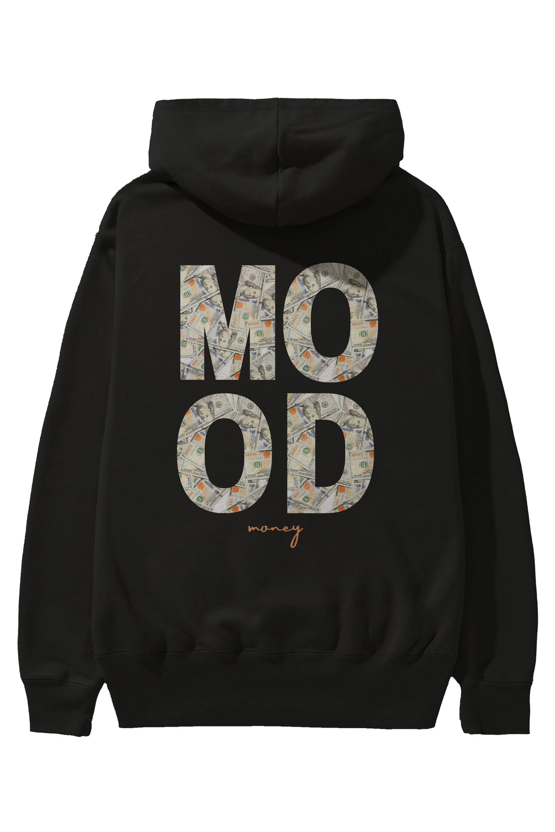 Mood Money Yazılı Arka Baskılı Oversize Hoodie Kapüşonlu Sweatshirt Erkek Kadın Unisex