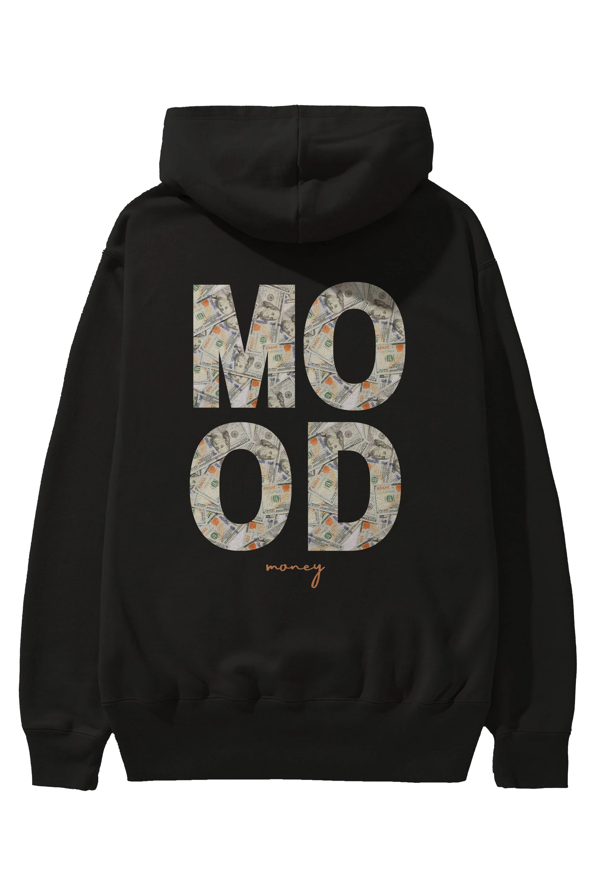 Mood Money Yazılı Arka Baskılı Oversize Hoodie Kapüşonlu Sweatshirt Erkek Kadın Unisex