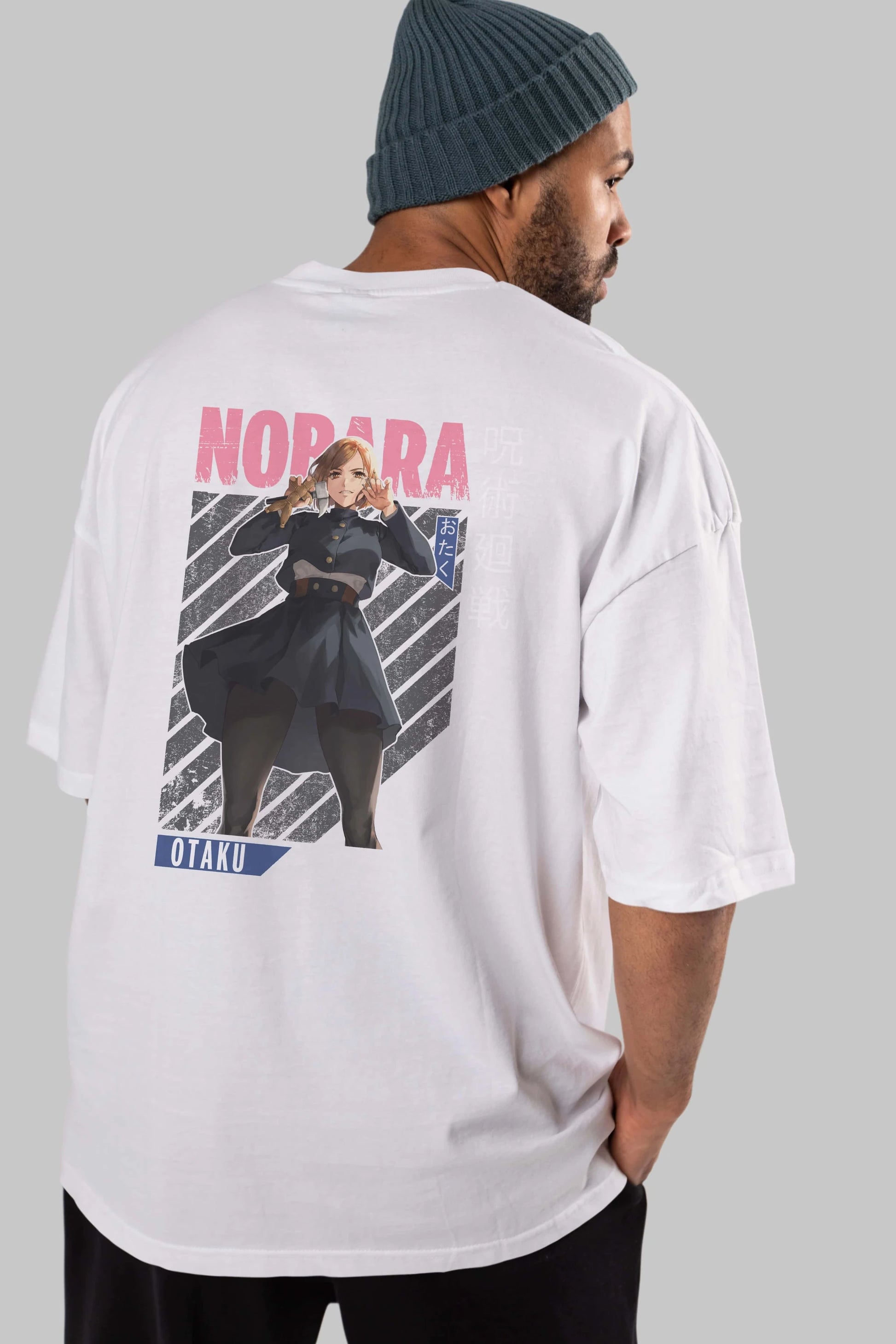 Nobara Kugisaki 4 Anime Arka Baskılı Oversize t-shirt Erkek Kadın Unisex