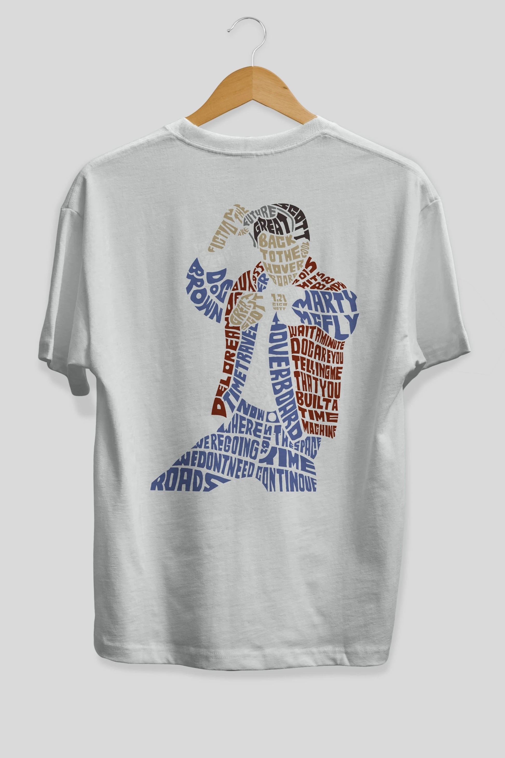 Back To The Hoverboard Arka Baskılı Oversize t-shirt %100 pamuk Erkek Kadın Unisex