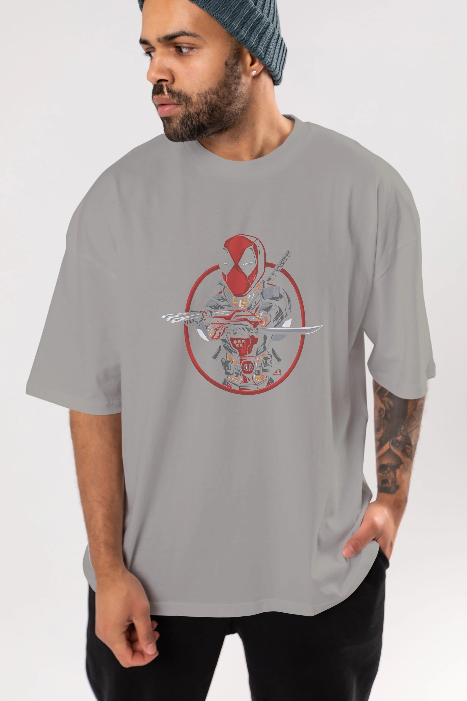 Deadpool (5) Ön Baskılı Oversize t-shirt Erkek Kadın Unisex %100 Pamuk Bisiklet Yaka tişort