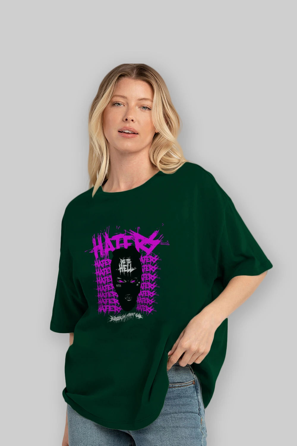 Haters Brooklyn Street Club Ön Baskılı Oversize t-shirt Erkek Kadın Unisex