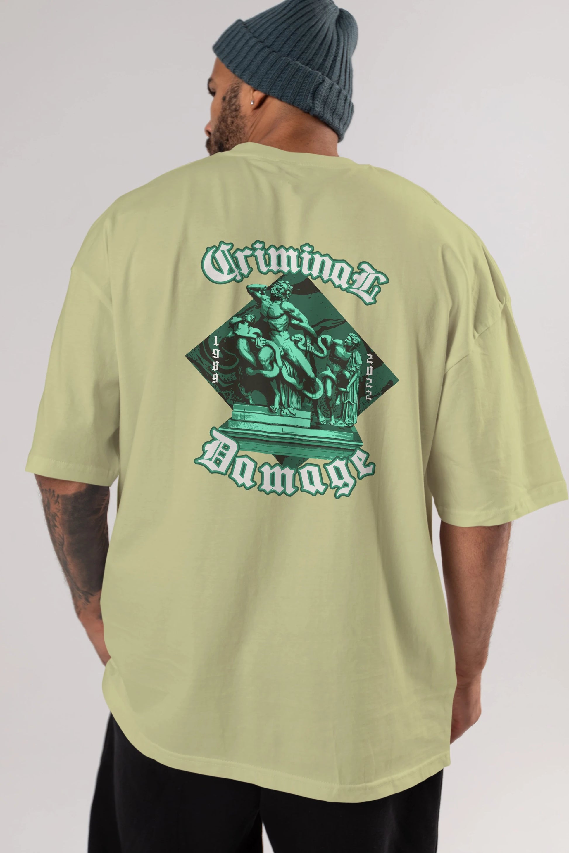 Criminal Damage Arka Baskılı Oversize t-shirt Erkek Kadın Unisex
