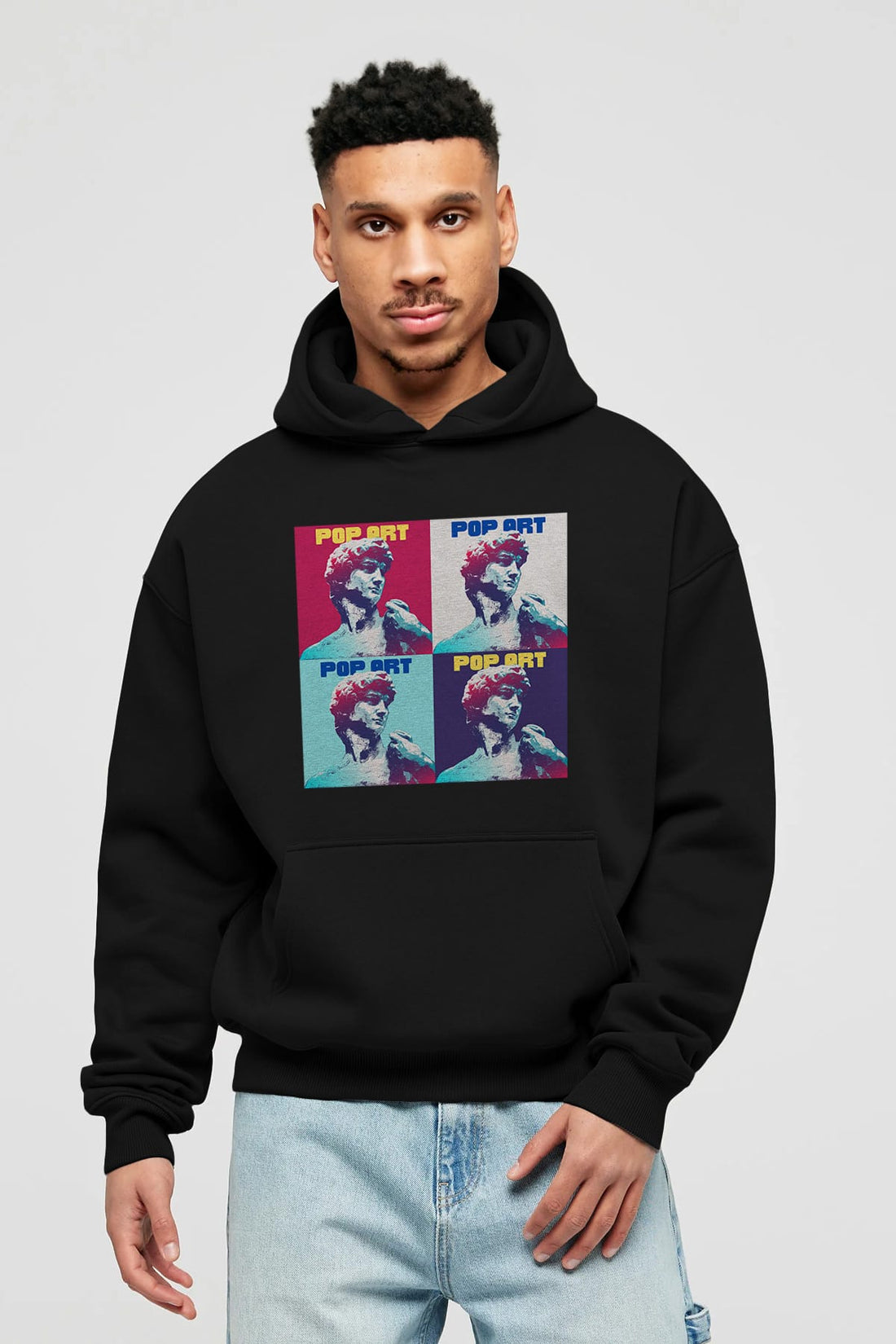Creative Pop Art Ön Baskılı Oversize Hoodie Kapüşonlu Sweatshirt Erkek Kadın Unisex