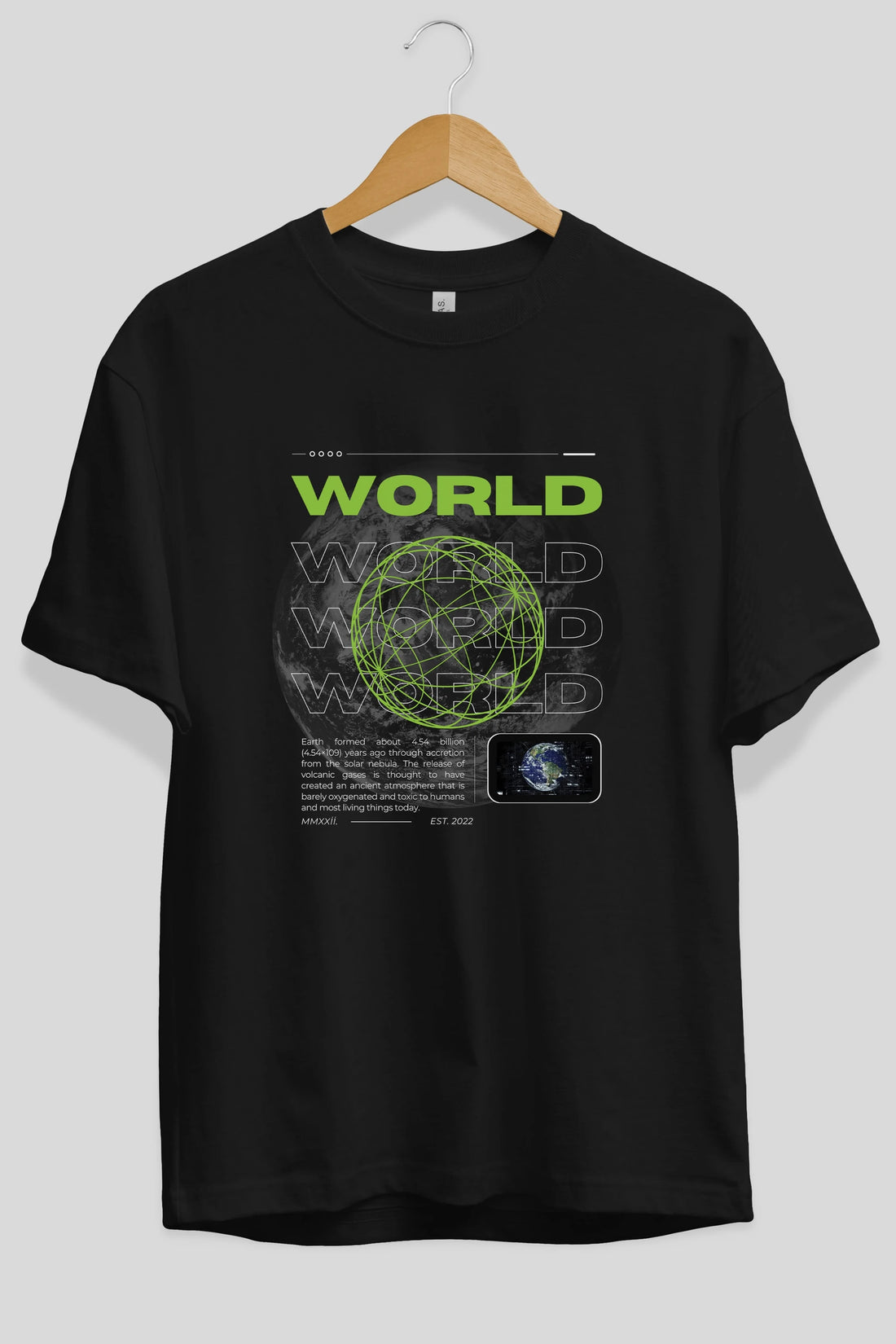 World Streetwear Ön Baskılı Oversize t-shirt Erkek Kadın Unisex