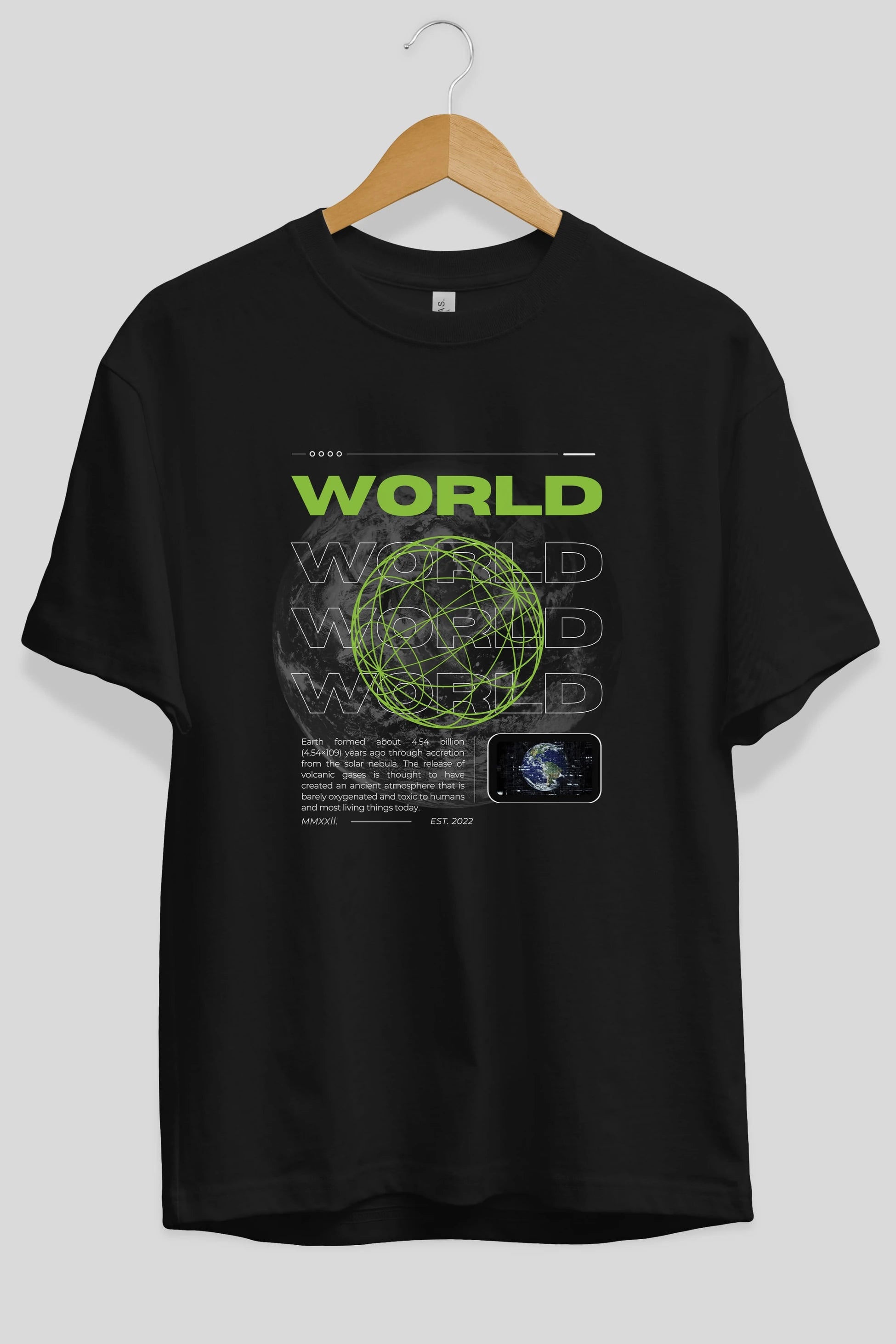 World Streetwear Ön Baskılı Oversize t-shirt Erkek Kadın Unisex