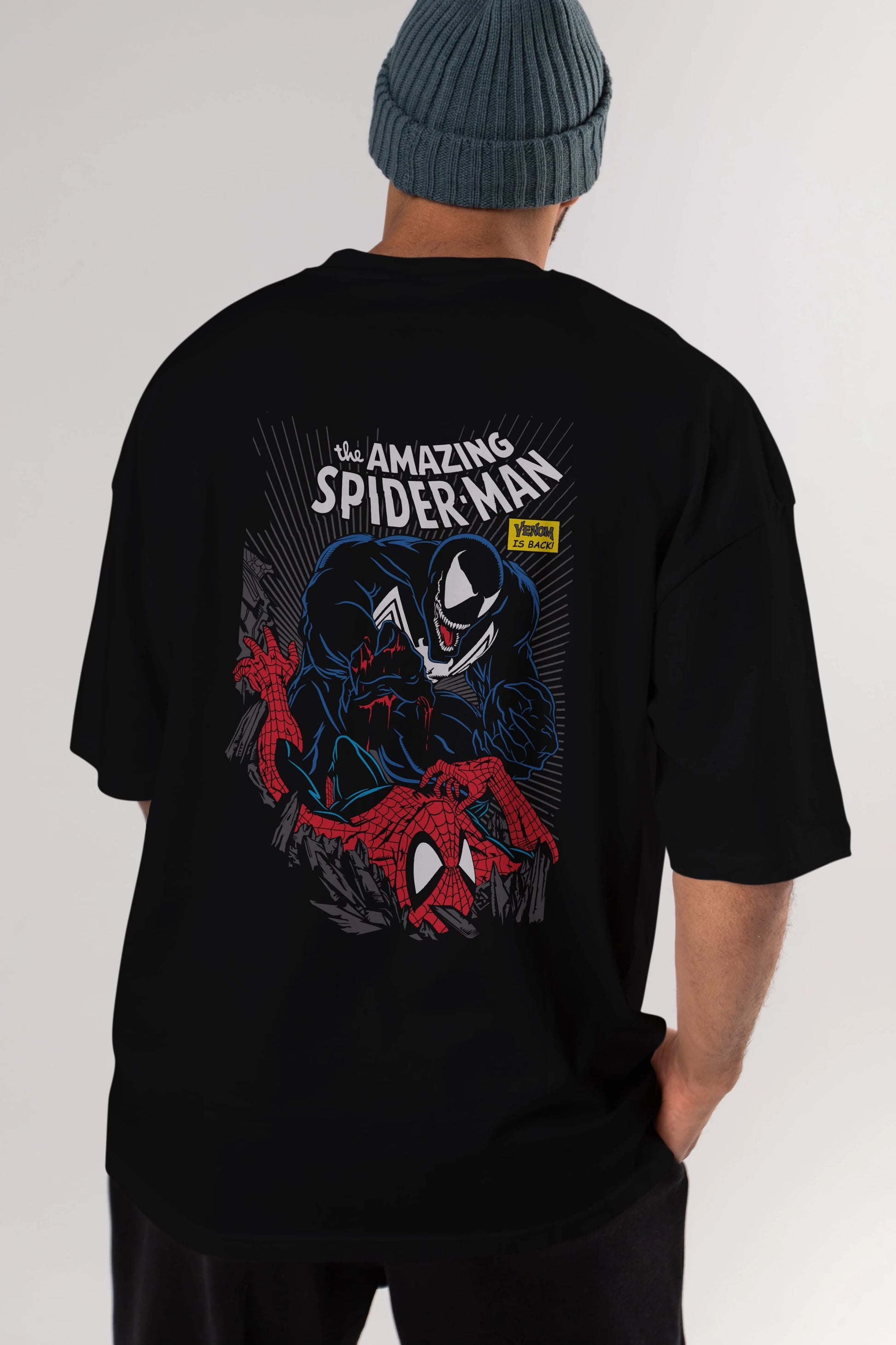 Venom (19) Arka Baskılı Oversize t-shirt Erkek Kadın Unisex %100 Pamuk Bisiklet Yaka tişort