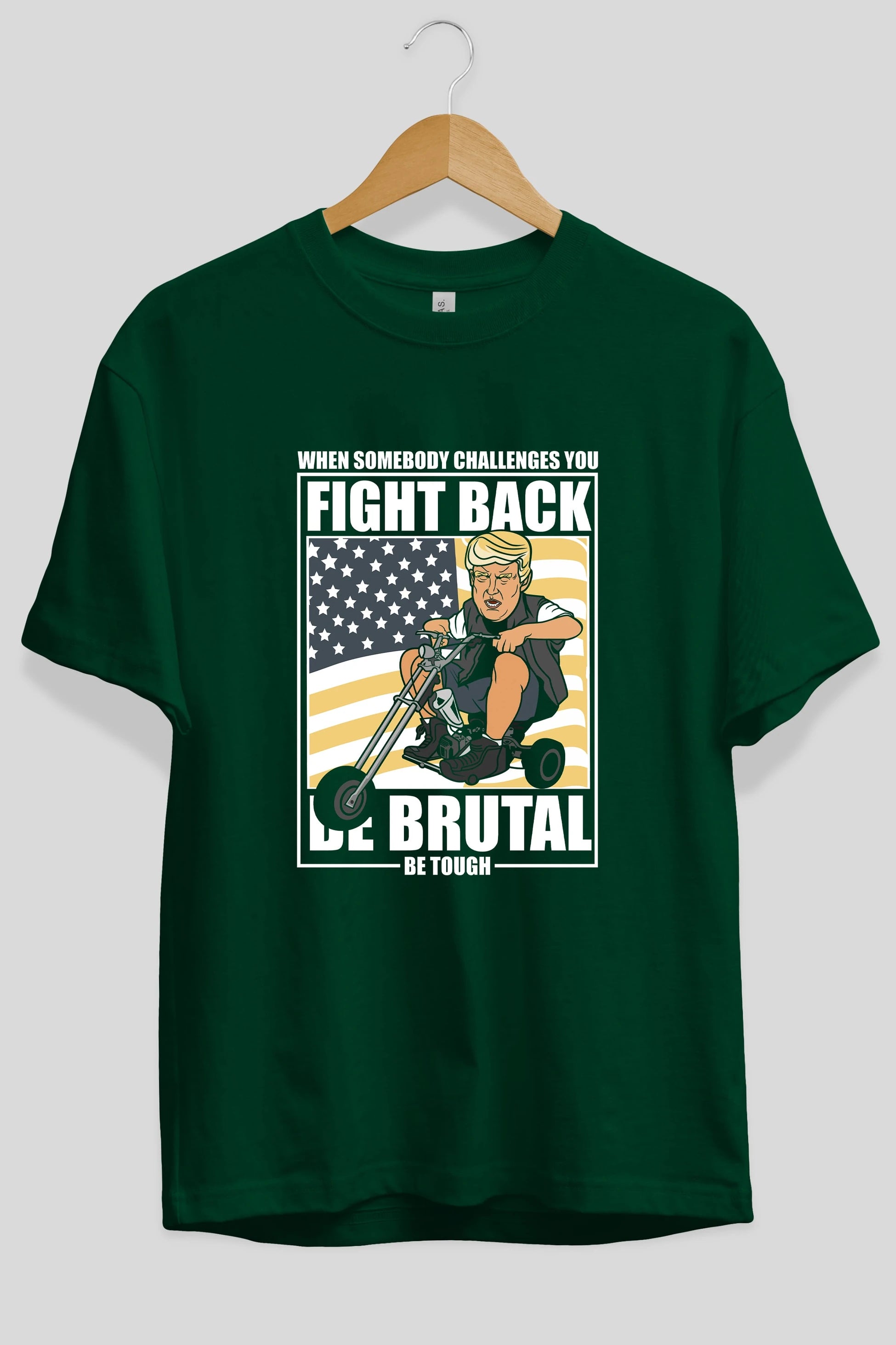Trump Biker Ön Baskılı Oversize t-shirt Erkek Kadın Unisex %100 Pamuk tişort