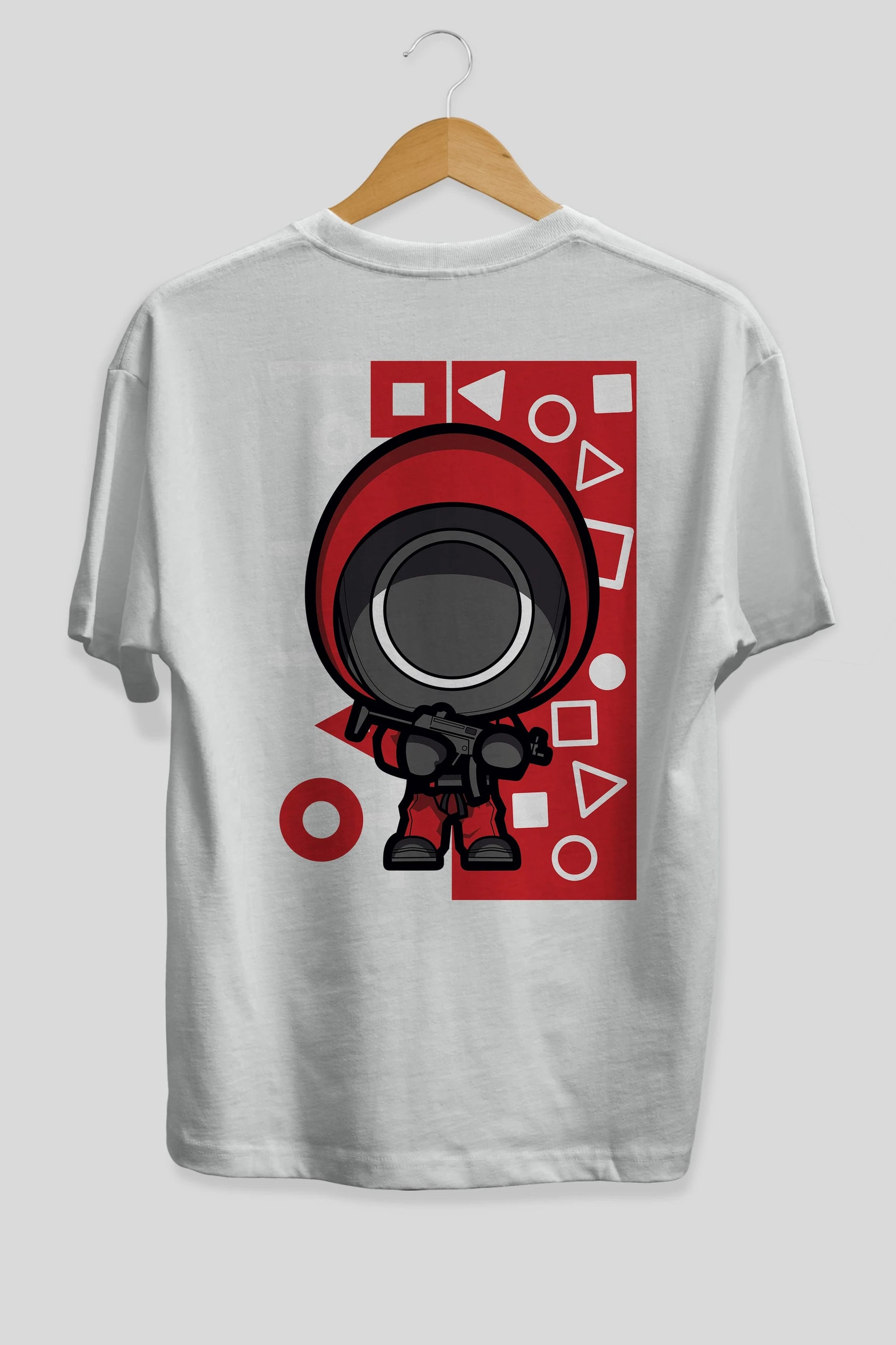Squid Game (4) Arka Baskılı Oversize t-shirt Erkek Kadın Unisex %100 Pamuk Bisiklet Yaka tişort