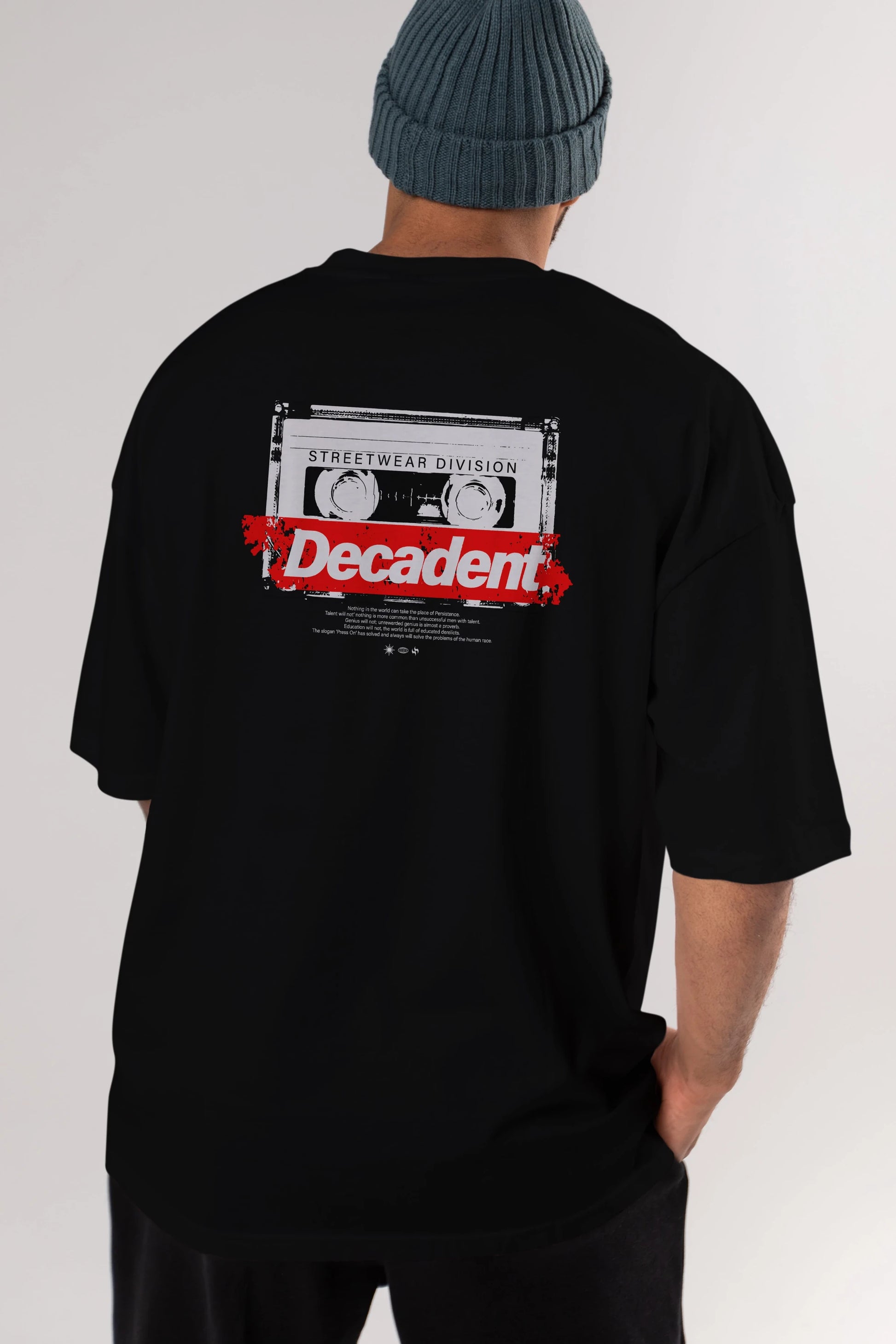 Decadent Arka Baskılı Oversize t-shirt Erkek Kadın Unisex