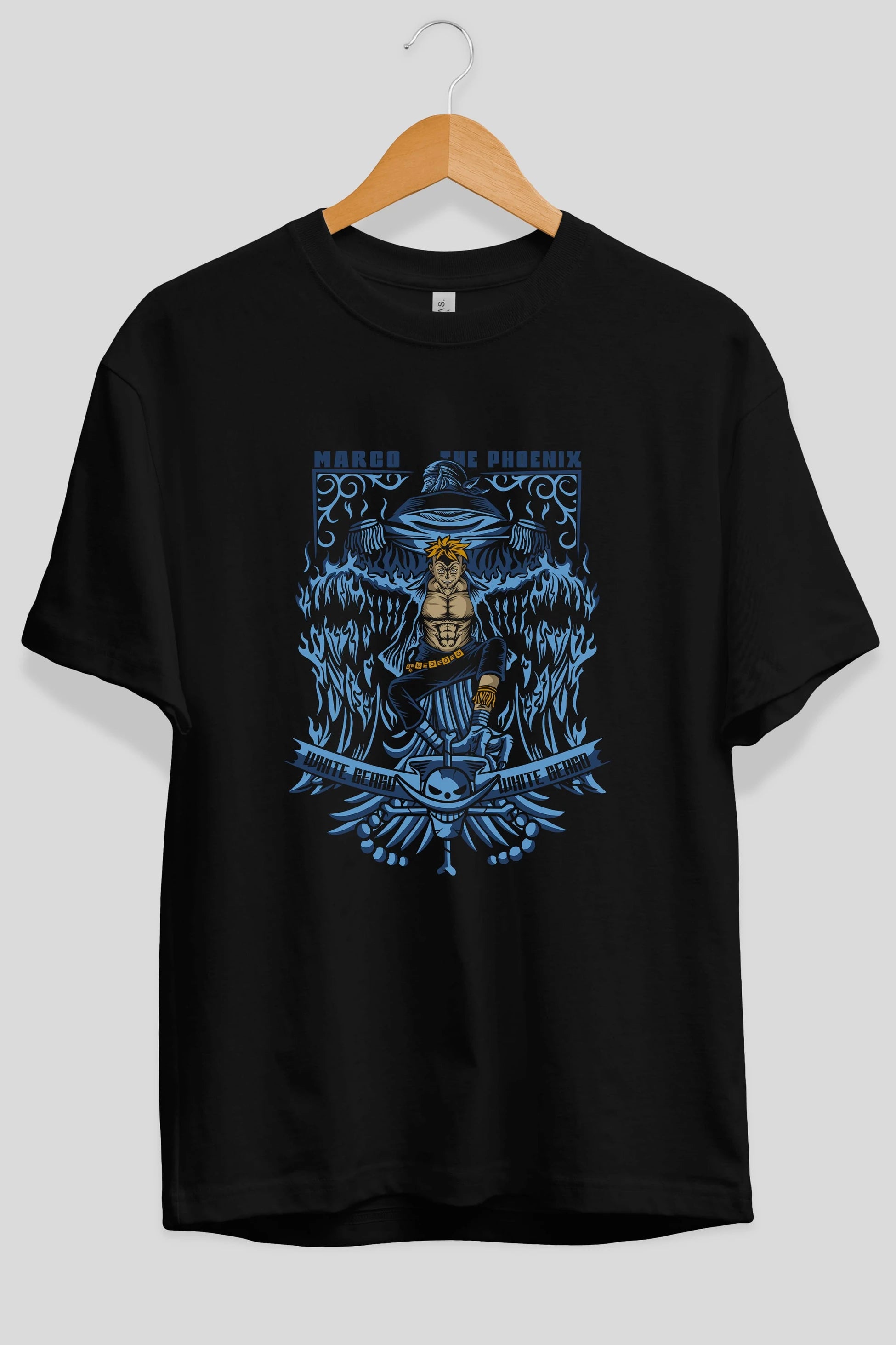 Marco the Phoenix Anime Ön Baskılı Oversize t-shirt Erkek Kadın Unisex