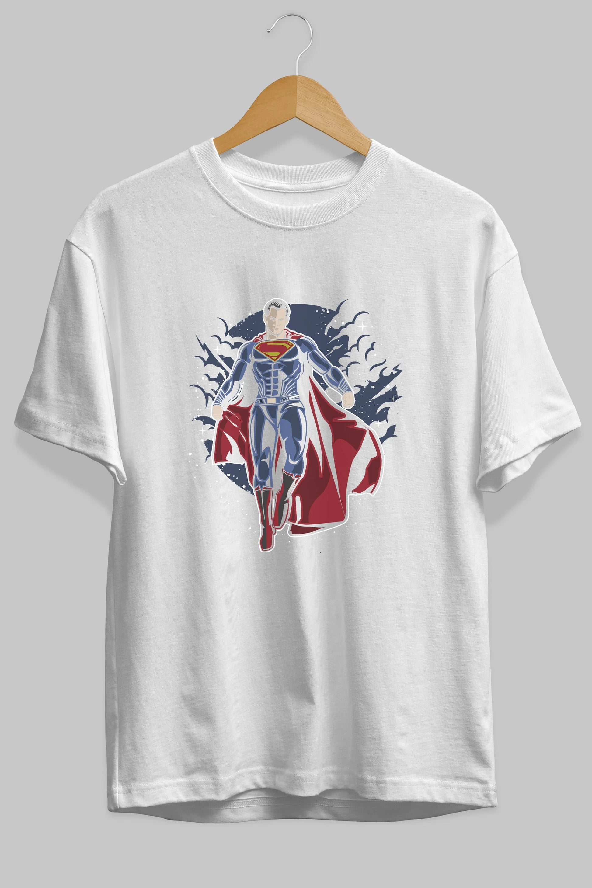 SUPERMAN Ön Baskılı Oversize t-shirt Erkek Kadın Unisex %100 Pamuk tişort