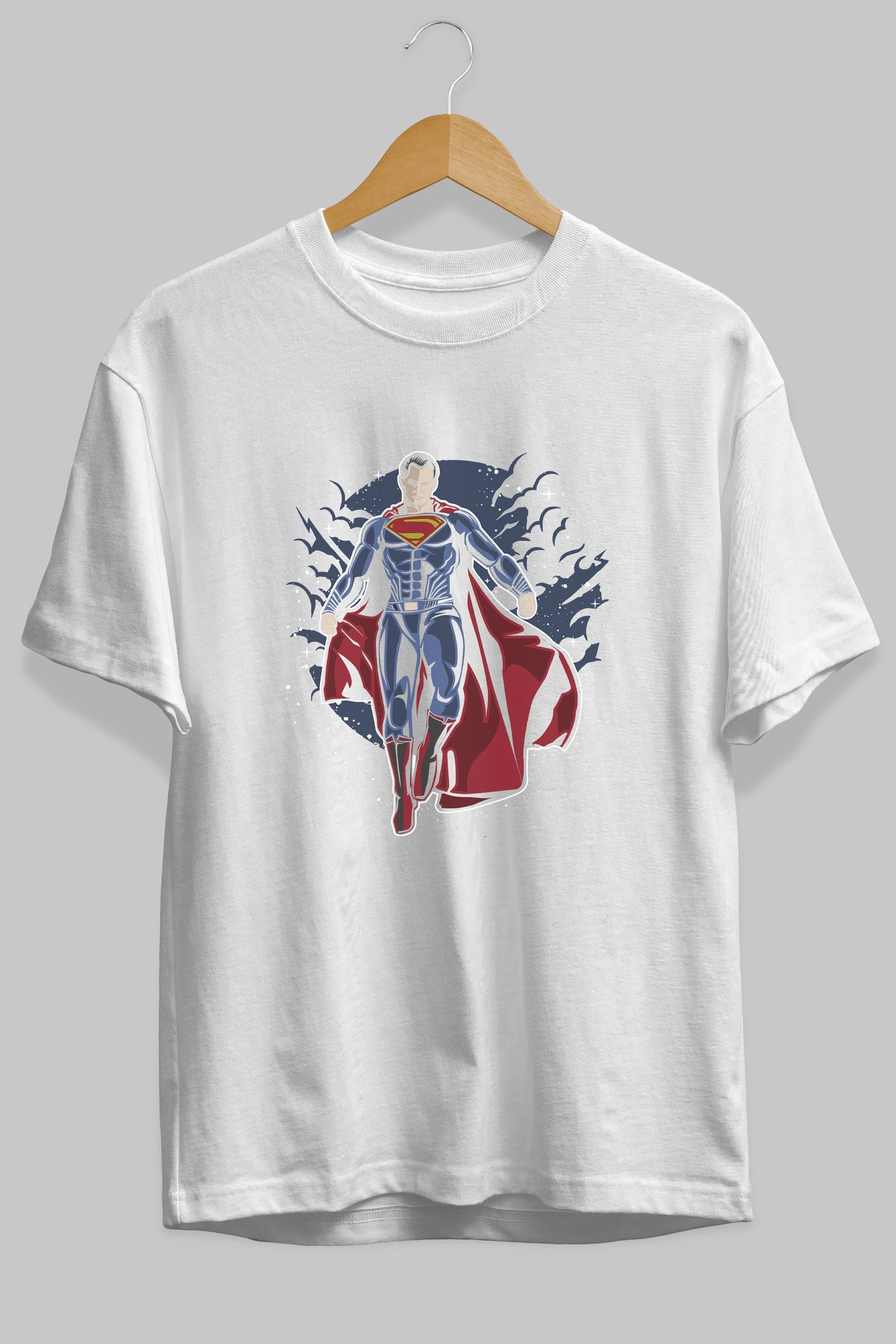 SUPERMAN Ön Baskılı Oversize t-shirt Erkek Kadın Unisex %100 Pamuk tişort