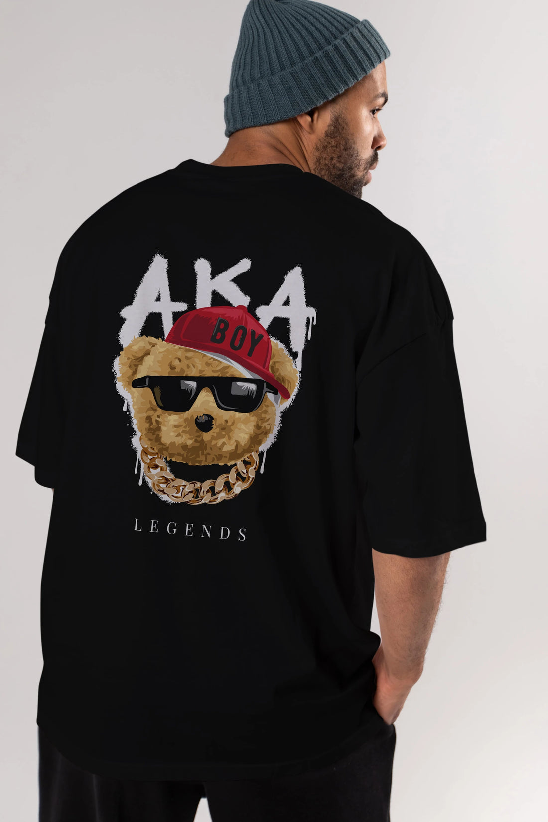 Teddy Bear Legends Arka Baskılı Oversize t-shirt Erkek Kadın Unisex %100 Pamuk