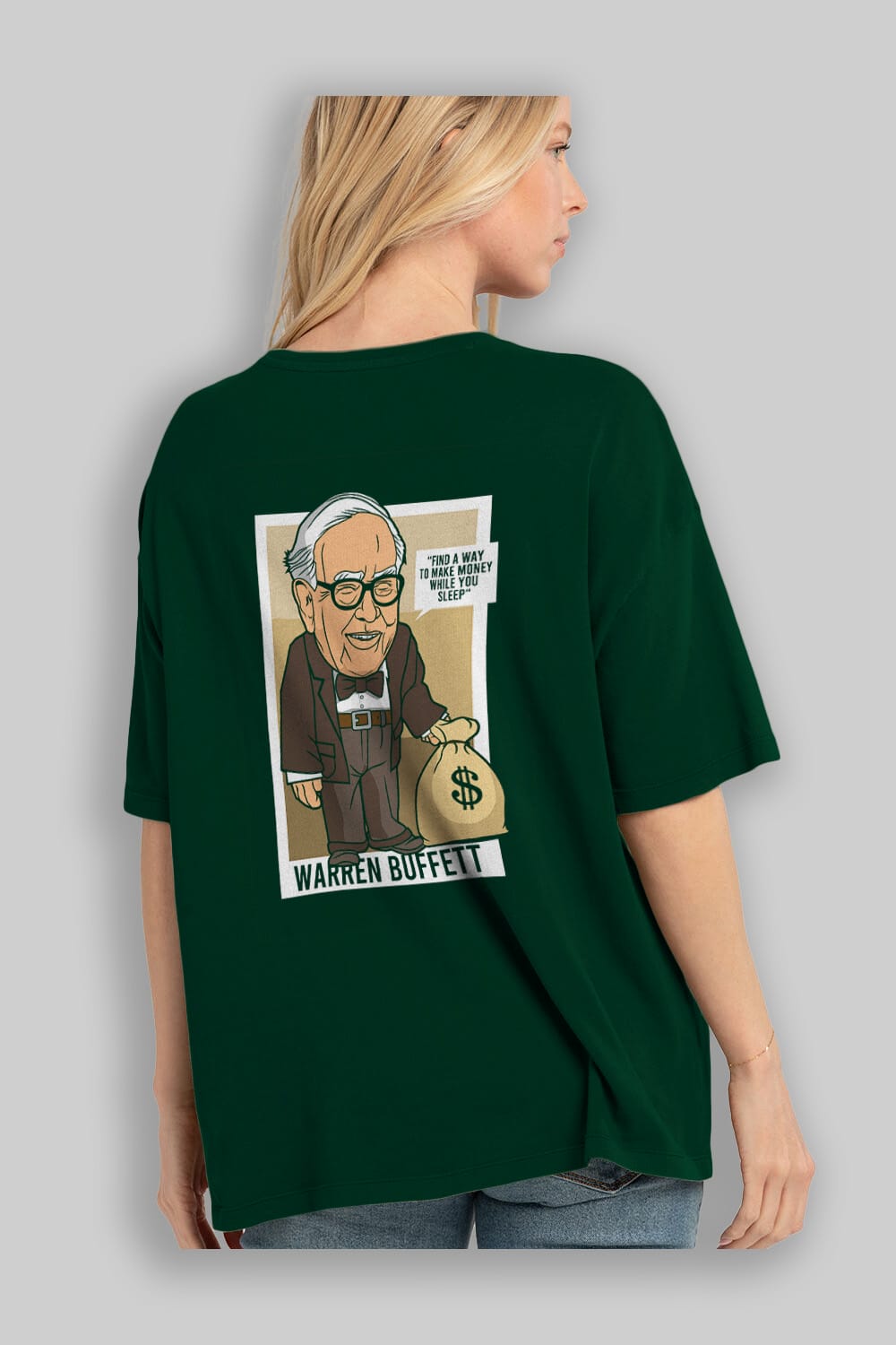 Warren Buffet Up Carl Arka Baskılı Oversize t-shirt Erkek Kadın Unisex %100 Pamuk tişort