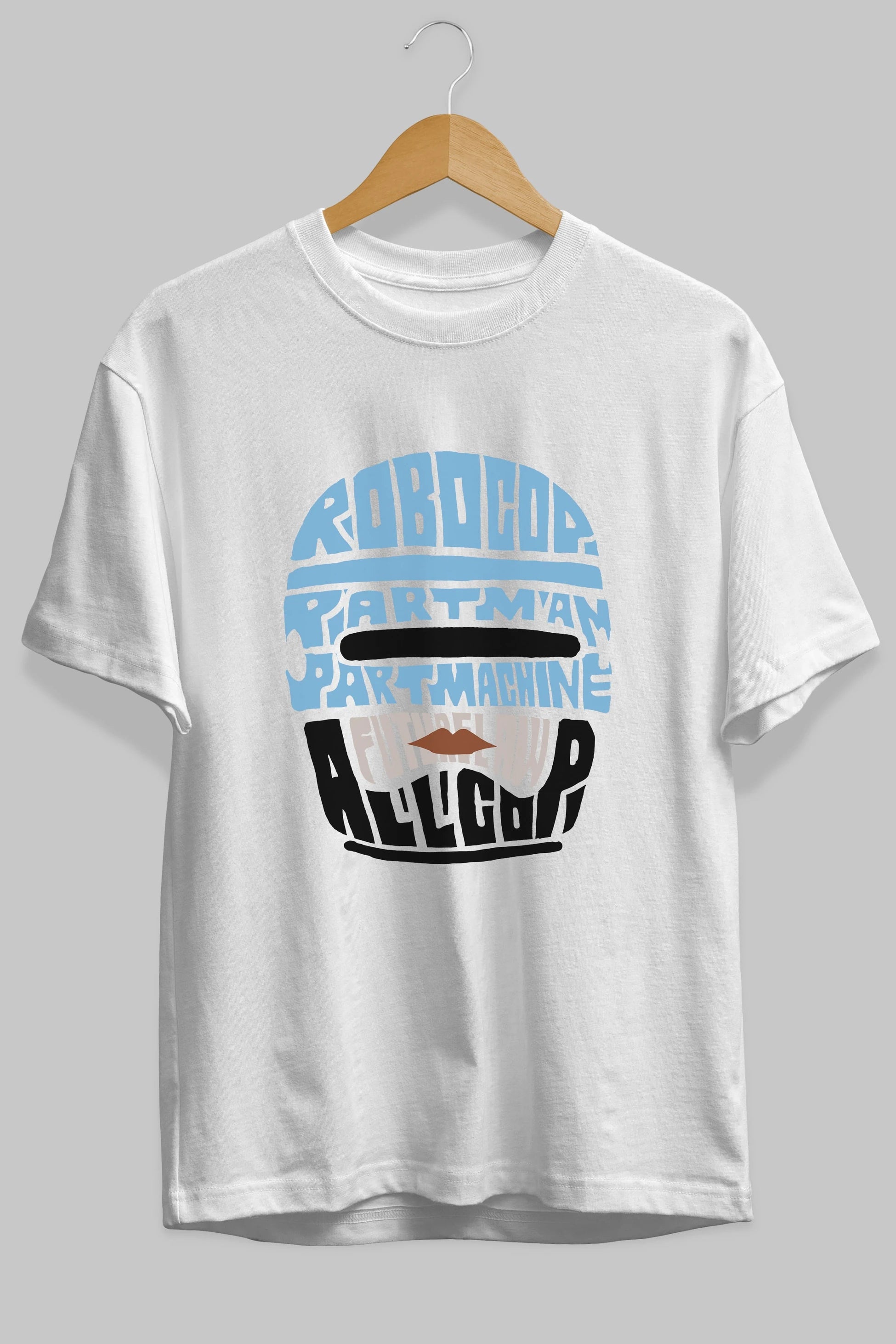 Robocop Ön Baskılı Oversize t-shirt %100 pamuk Erkek Kadın Unisex