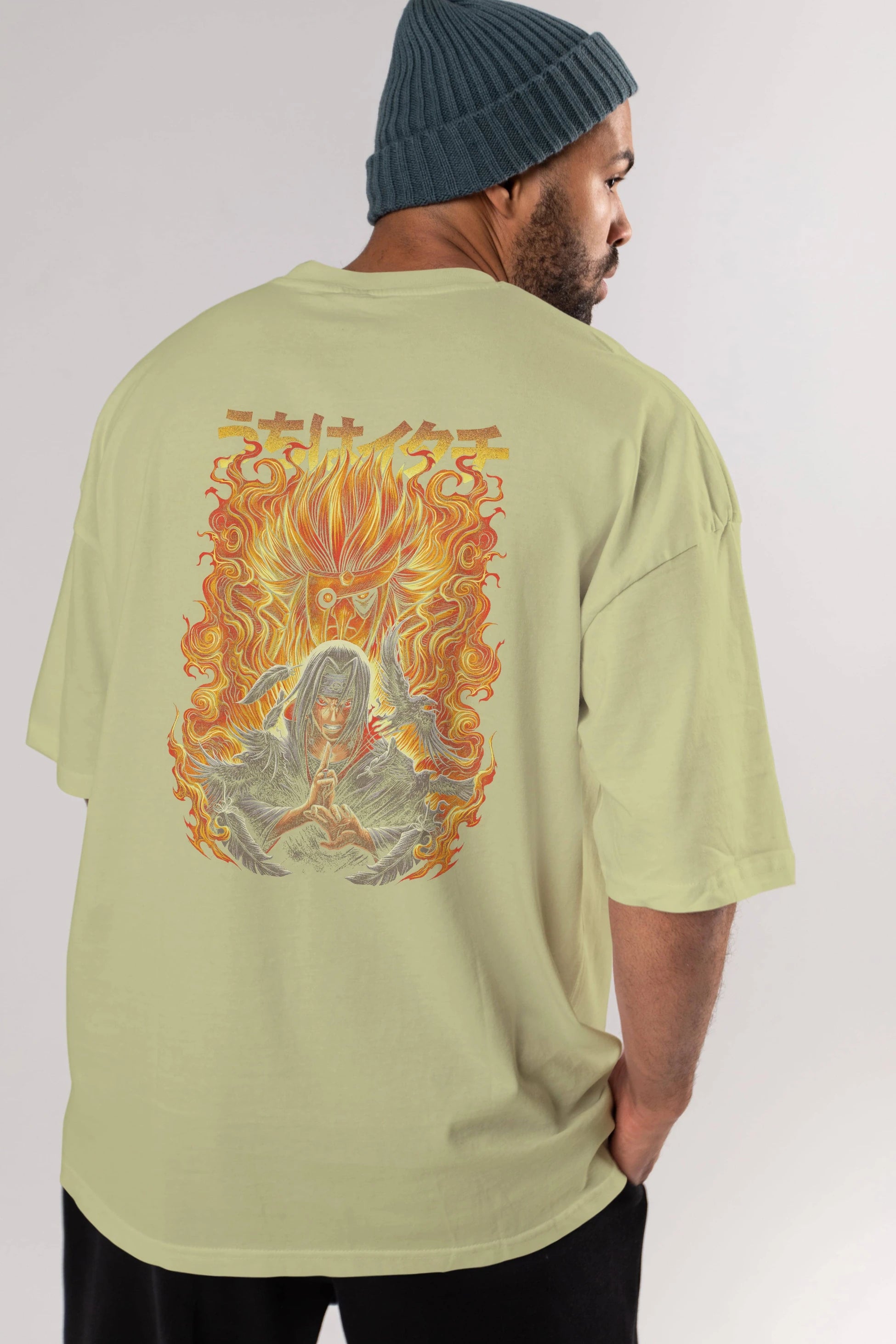 NARUTO ITACHI UCHIHA Anime Arka Baskılı Oversize t-shirt Erkek Kadın Unisex