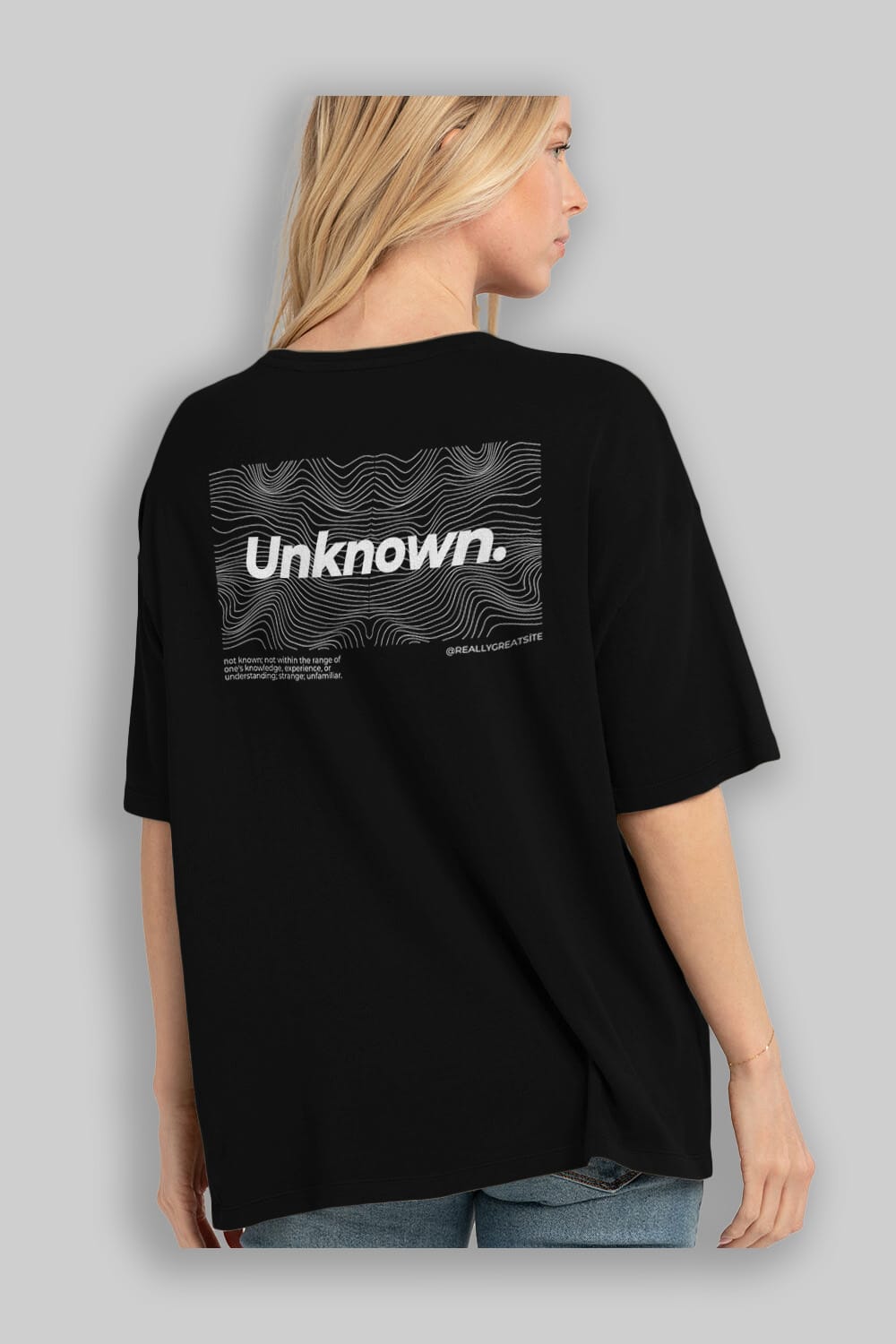 Unknown Yazılı Arka Baskılı Oversize t-shirt Erkek Kadın Unisex