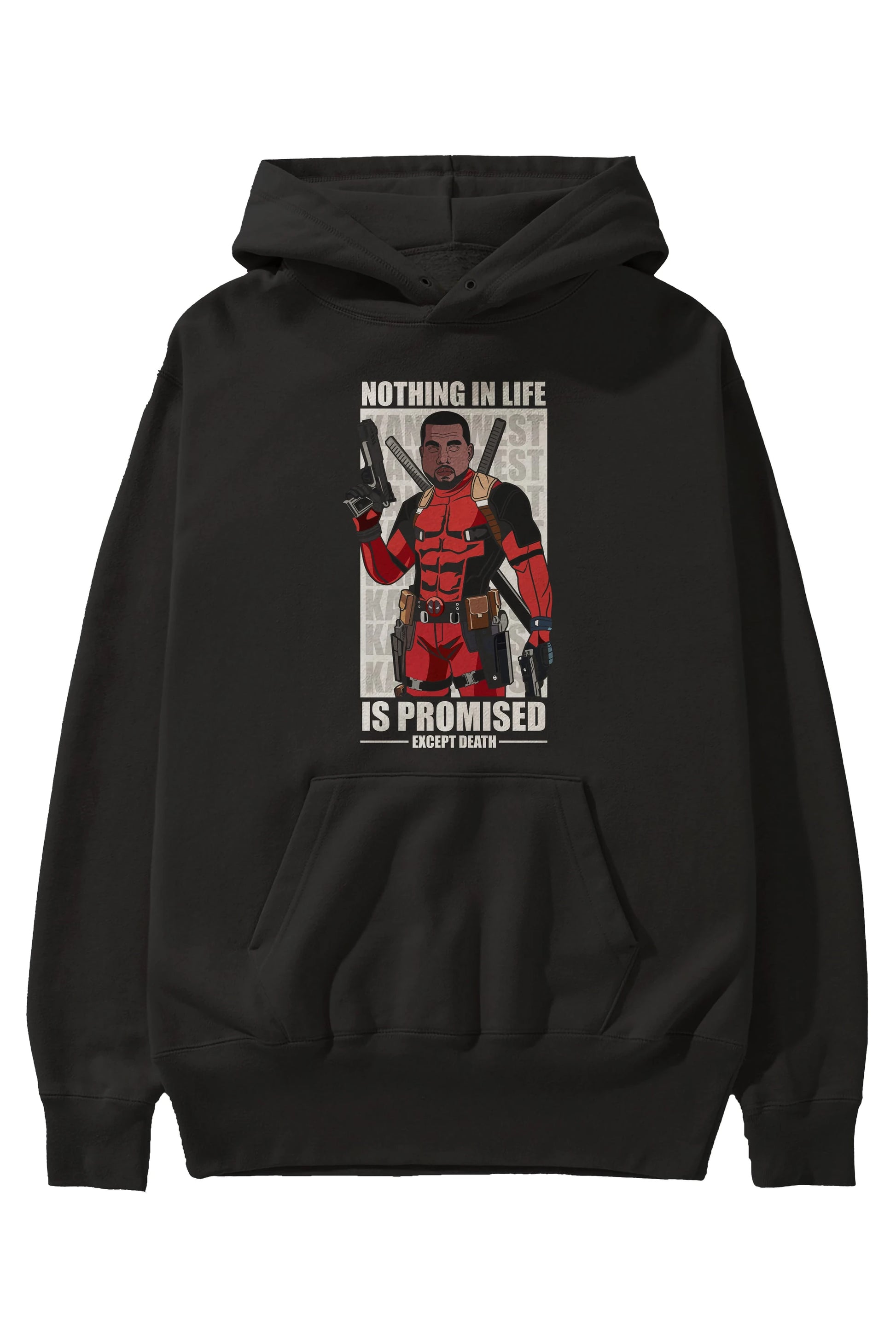 Kanye West Deadpool Ön Baskılı Hoodie Oversize Kapüşonlu Sweatshirt Erkek Kadın Unisex