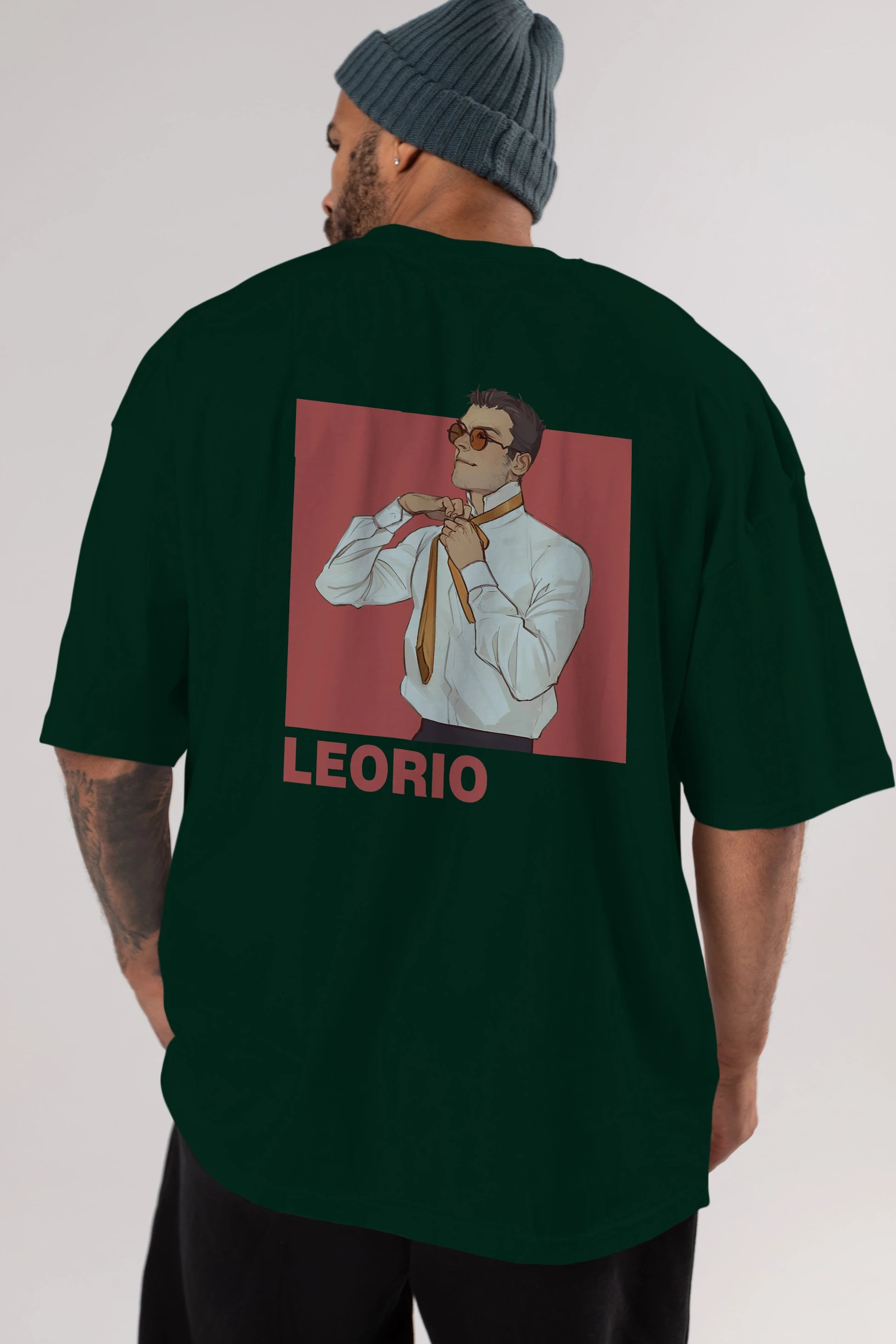 Leorio Paladiknight 5 Anime Arka Baskılı Oversize t-shirt Erkek Kadın Unisex