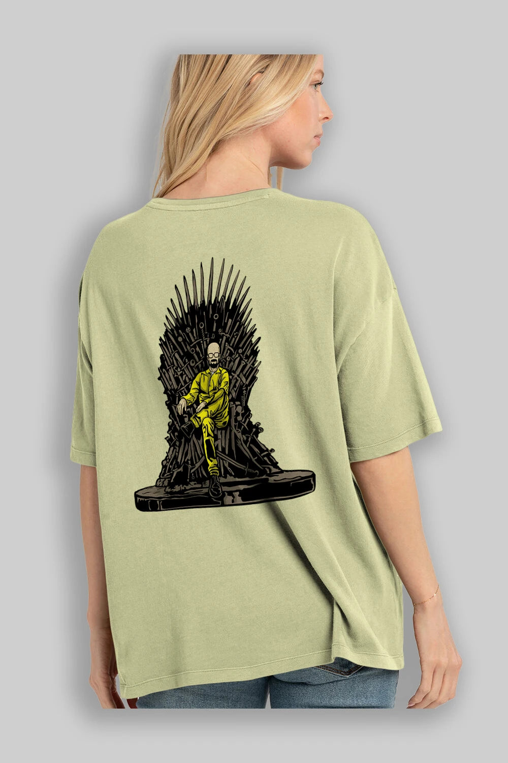 Danger Throne Arka Baskılı Oversize t-shirt Erkek Kadın Unisex %100 Pamuk