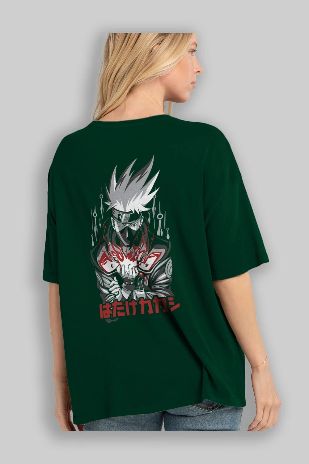 KAKASHI HATAKE NARUTO 1 Anime Arka Baskılı Oversize t-shirt Erkek Kadın Unisex