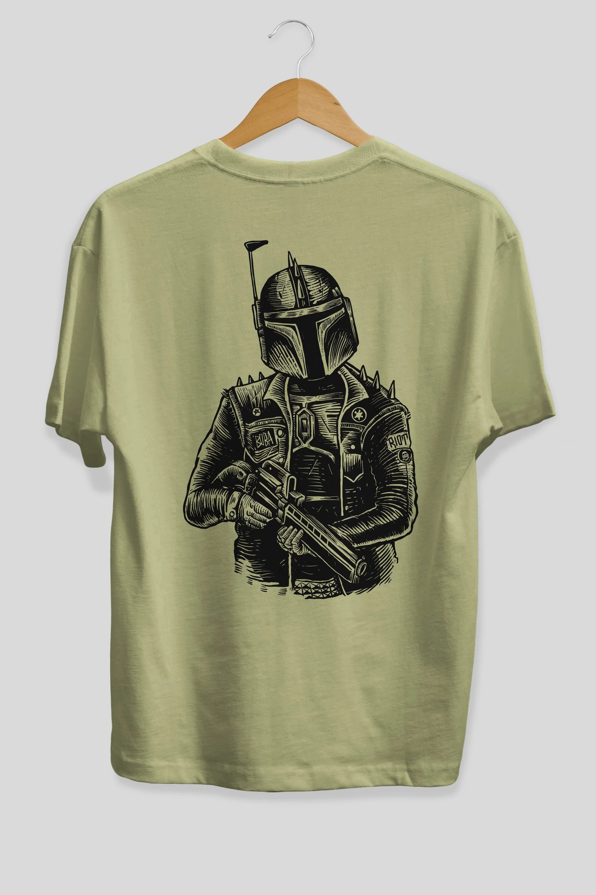 Boba Punk Arka Baskılı Oversize t-shirt Erkek Kadın Unisex %100 Pamuk