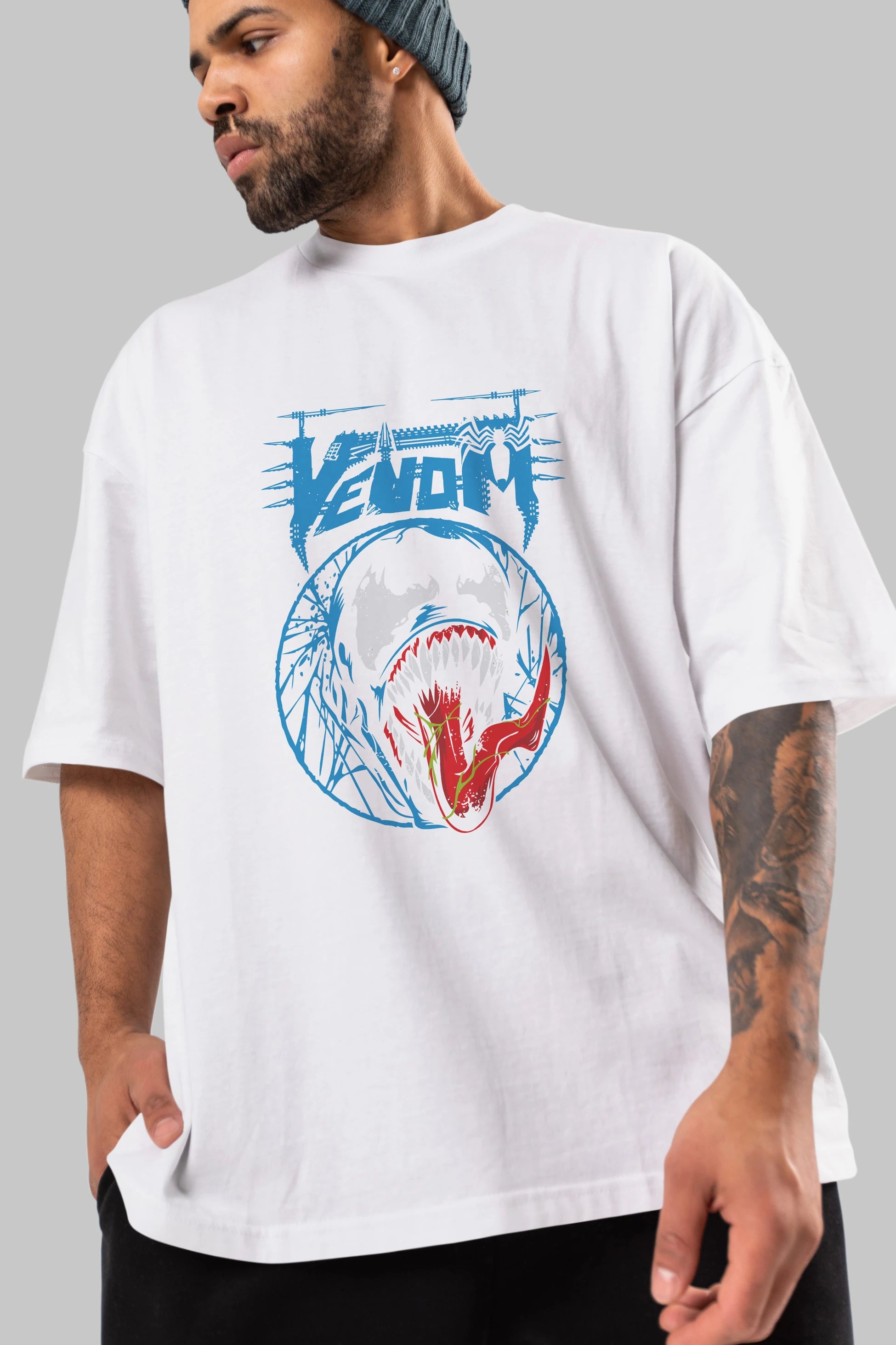 Venom (23) Ön Baskılı Oversize t-shirt Erkek Kadın Unisex %100 Pamuk Bisiklet Yaka tişort