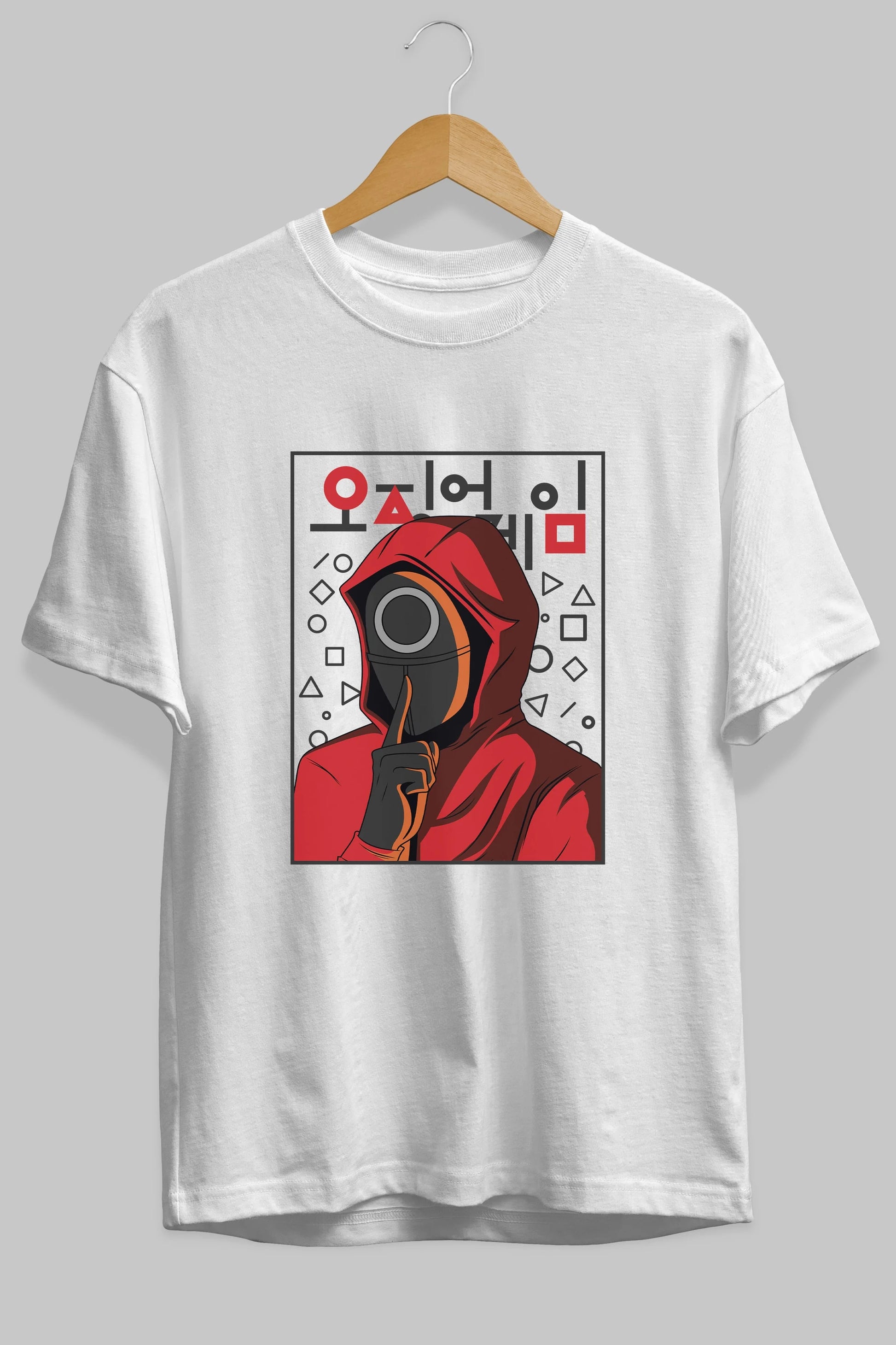 Squid Game (5) Ön Baskılı Oversize t-shirt Erkek Kadın Unisex %100 Pamuk Bisiklet Yaka tişort