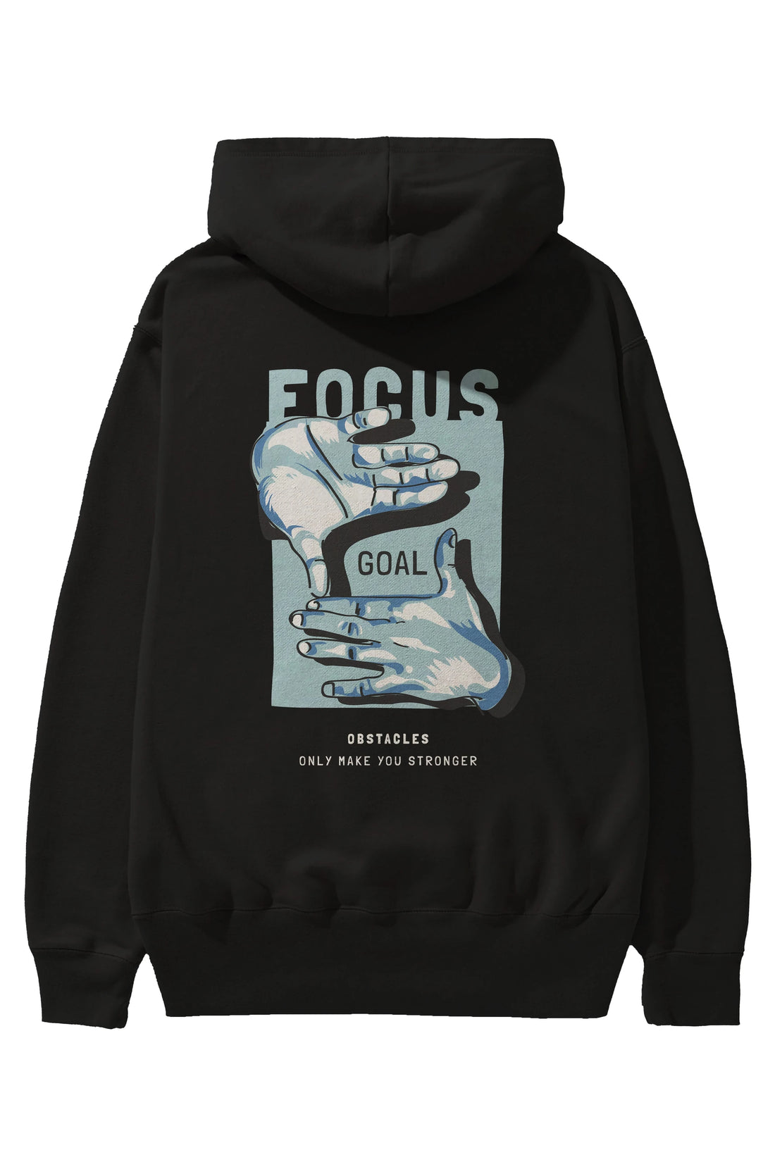 Focus Goal Arka Baskılı Hoodie Oversize Kapüşonlu Sweatshirt Erkek Kadın Unisex