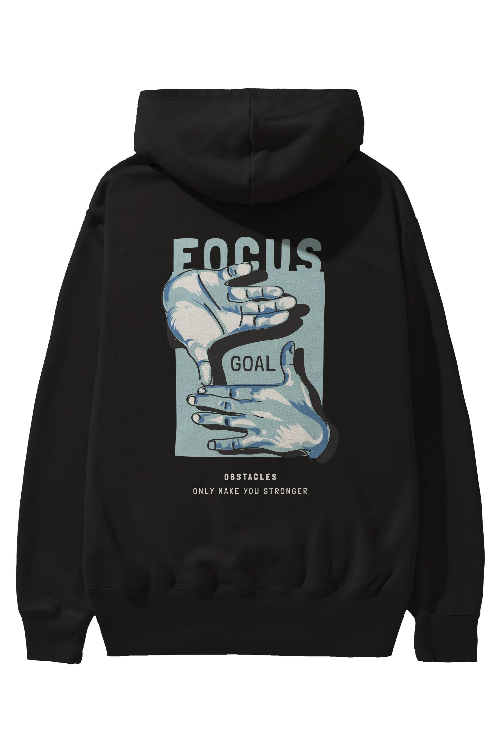 Focus Goal Arka Baskılı Hoodie Oversize Kapüşonlu Sweatshirt Erkek Kadın Unisex