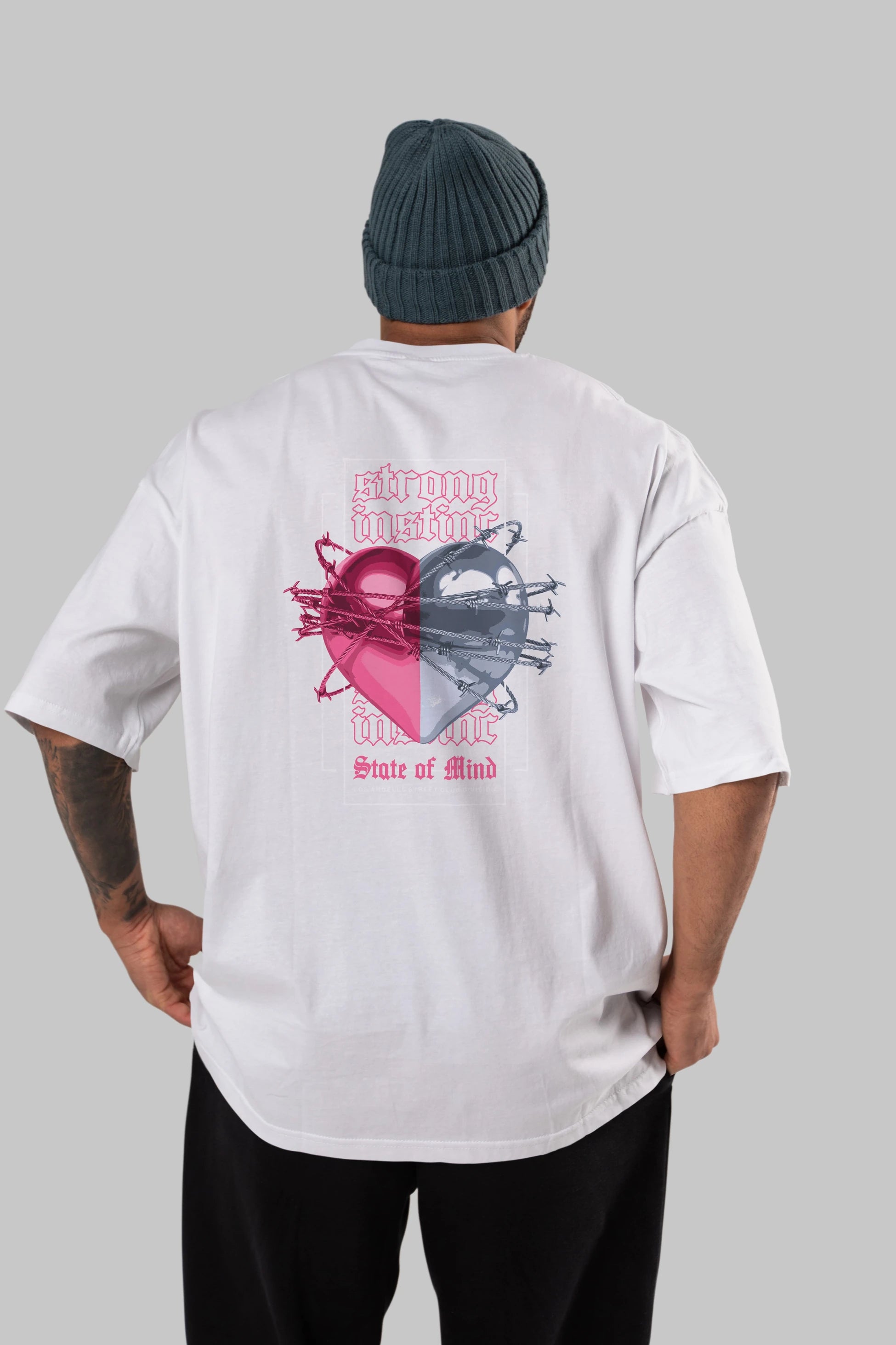 State of Mind Arka Baskılı Oversize t-shirt Erkek Kadın Unisex