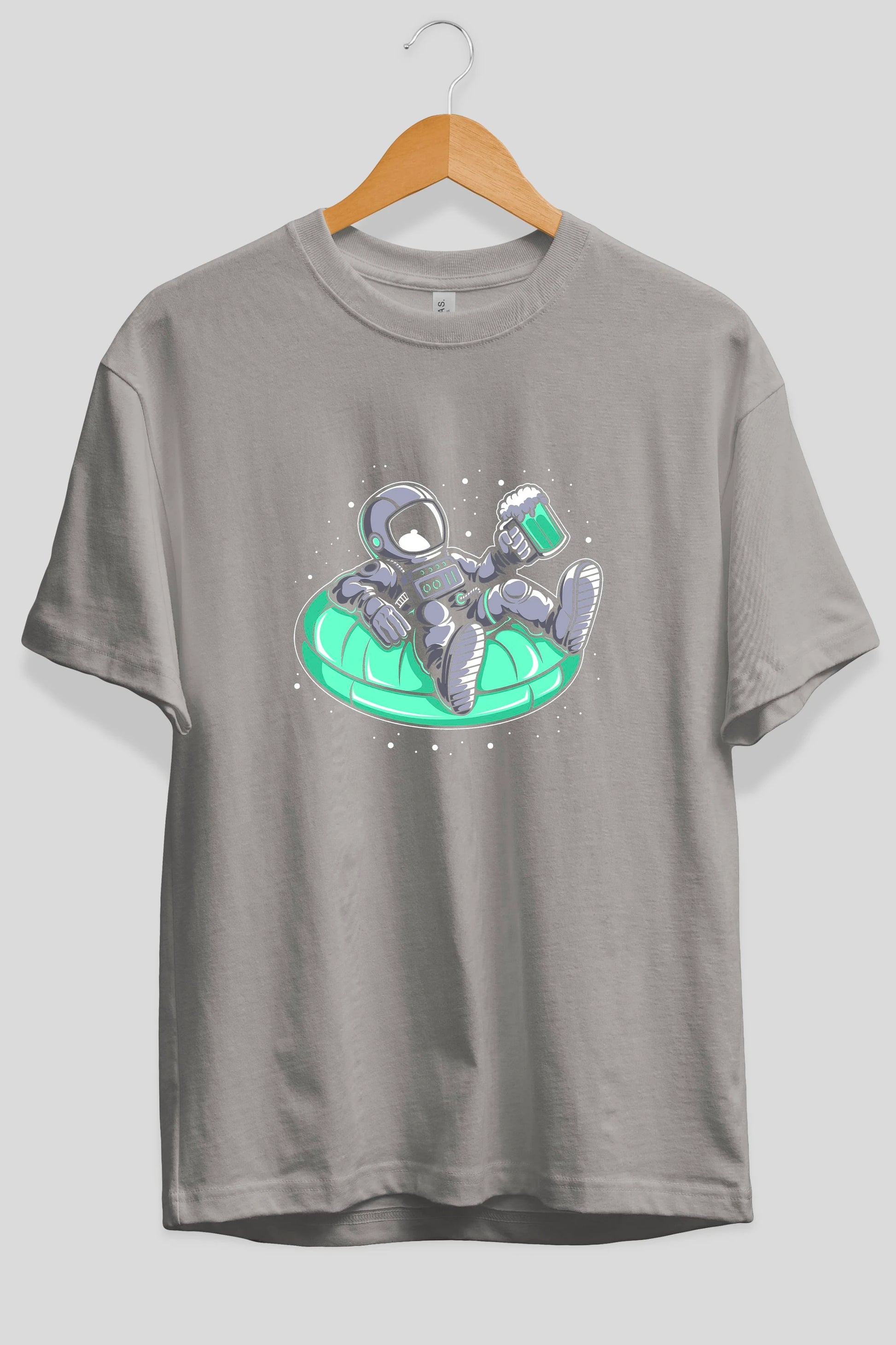 Astronaut Pool Float Ön Baskılı Oversize t-shirt Erkek Kadın Unisex