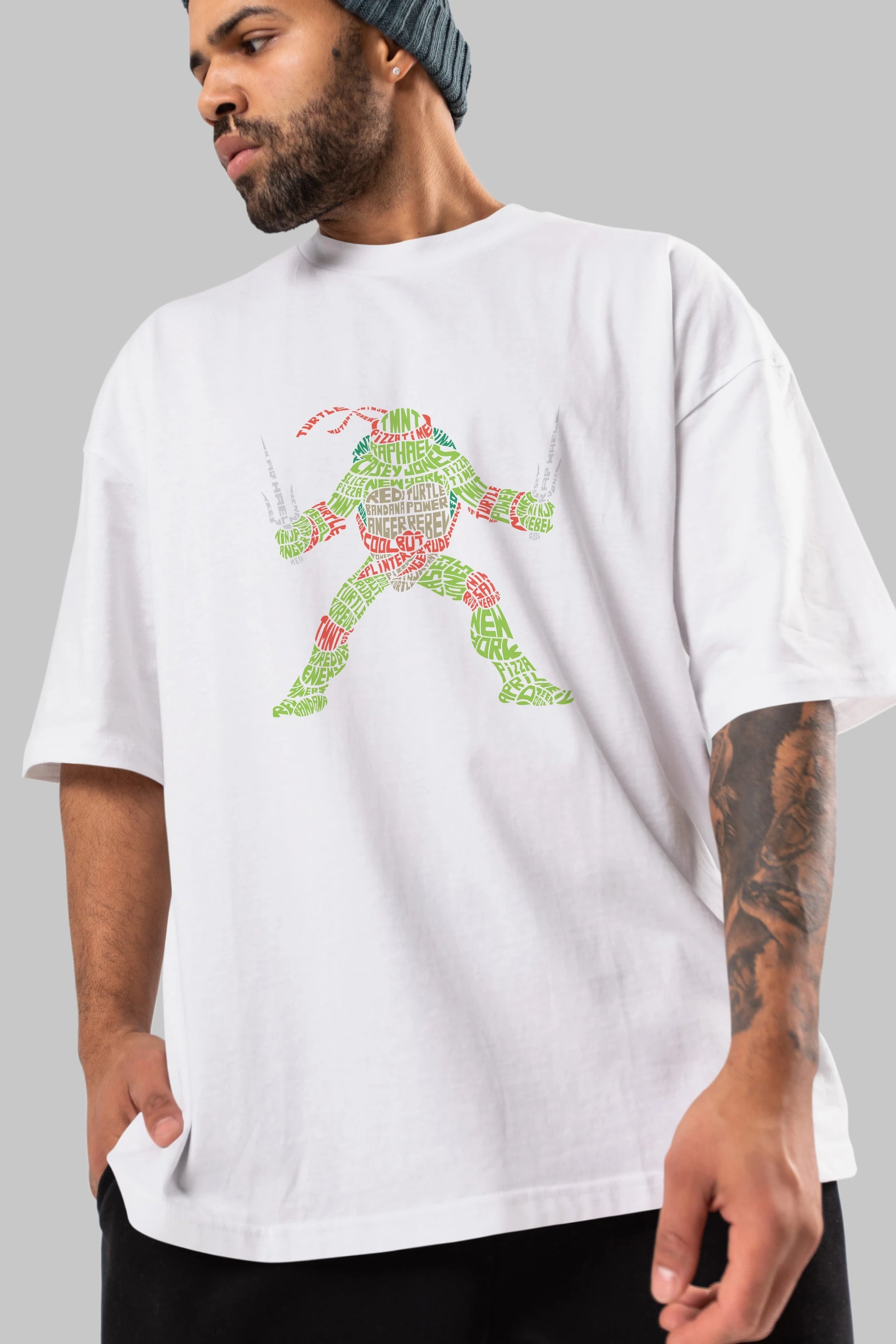 Ninja Turtle Ön Baskılı Oversize t-shirt %100 pamuk Erkek Kadın Unisex