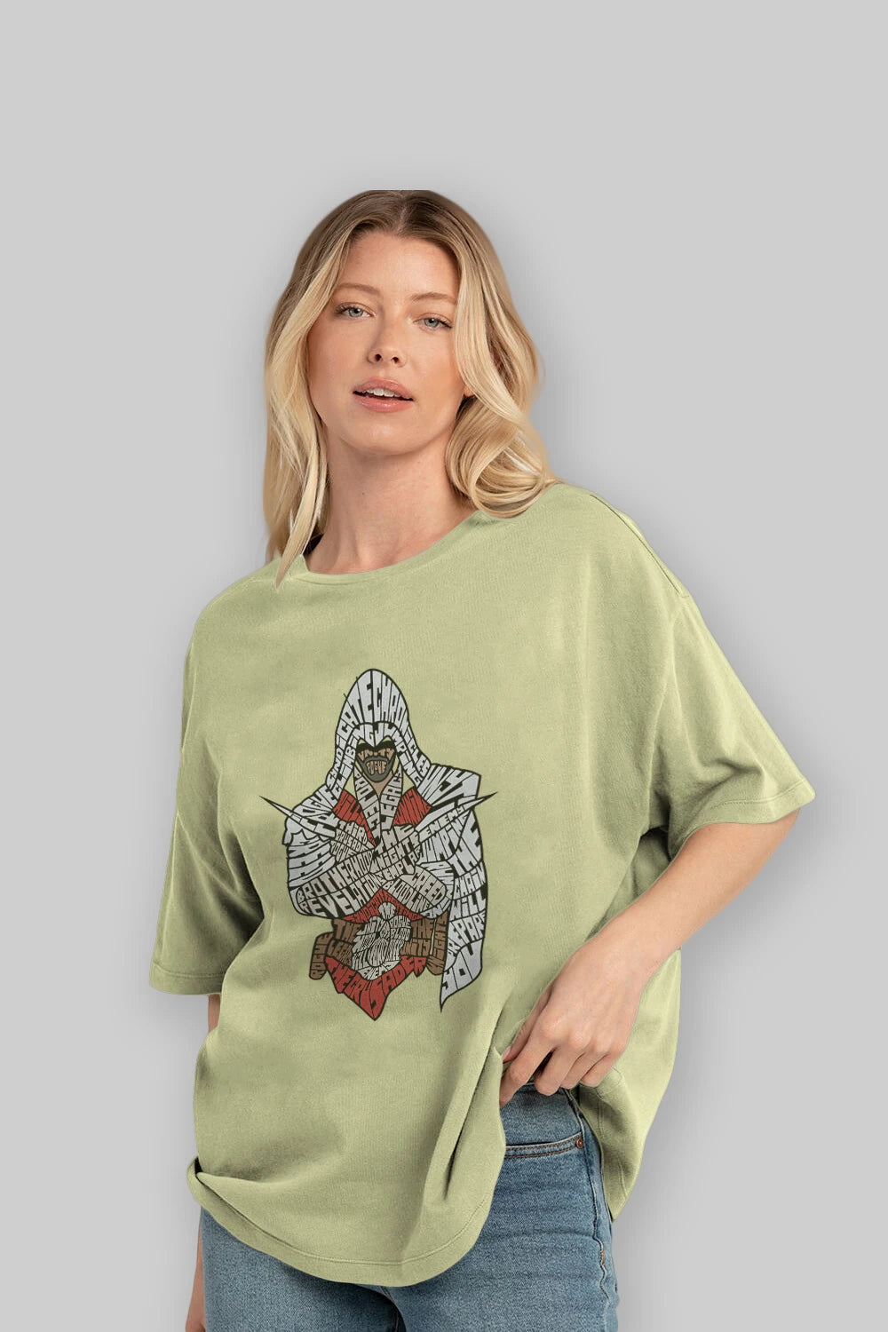 Assassins Ön Baskılı Oversize t-shirt %100 pamuk Erkek Kadın Unisex