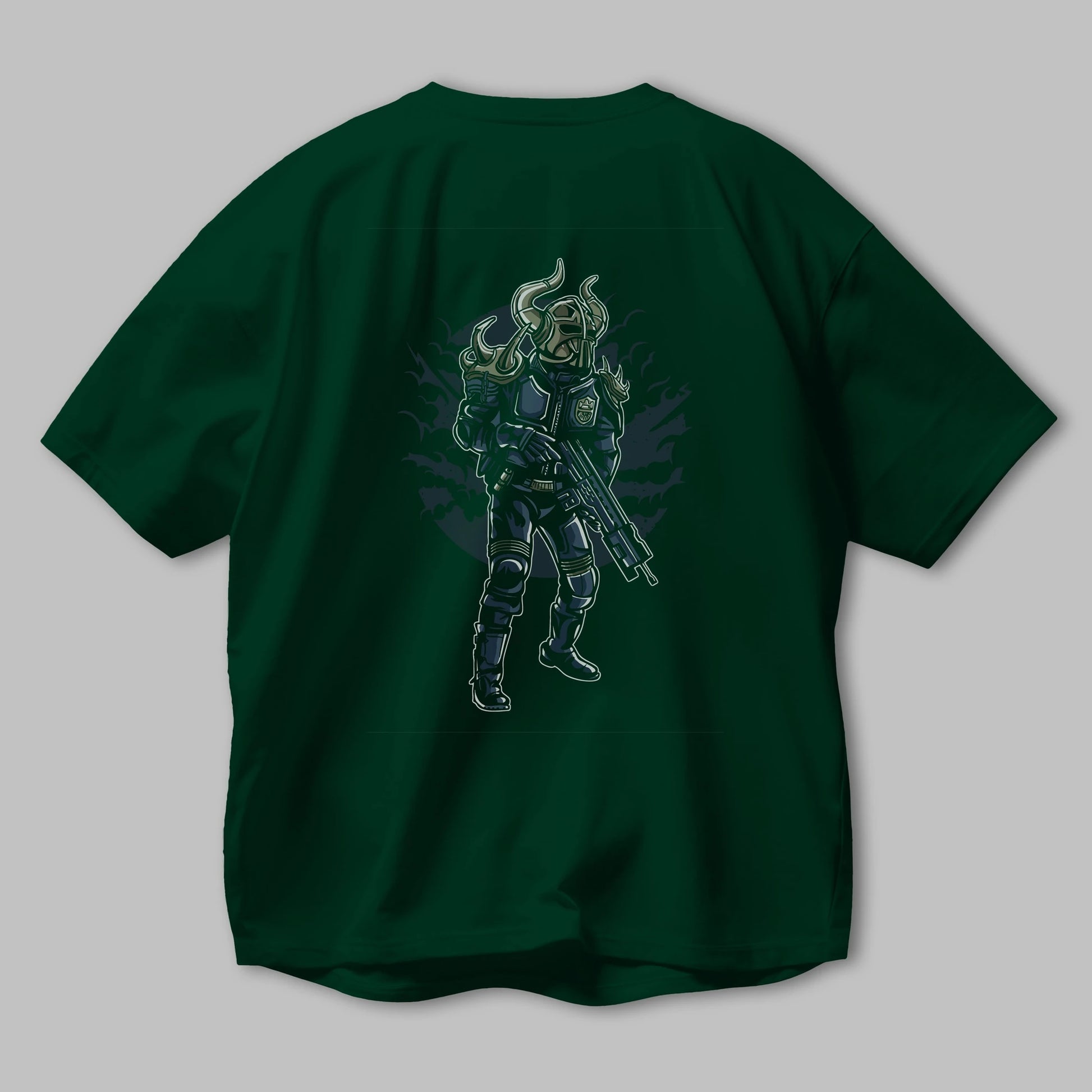 Viking Soldier Arka Baskılı Oversize t-shirt Erkek Kadın Unisex %100 Pamuk