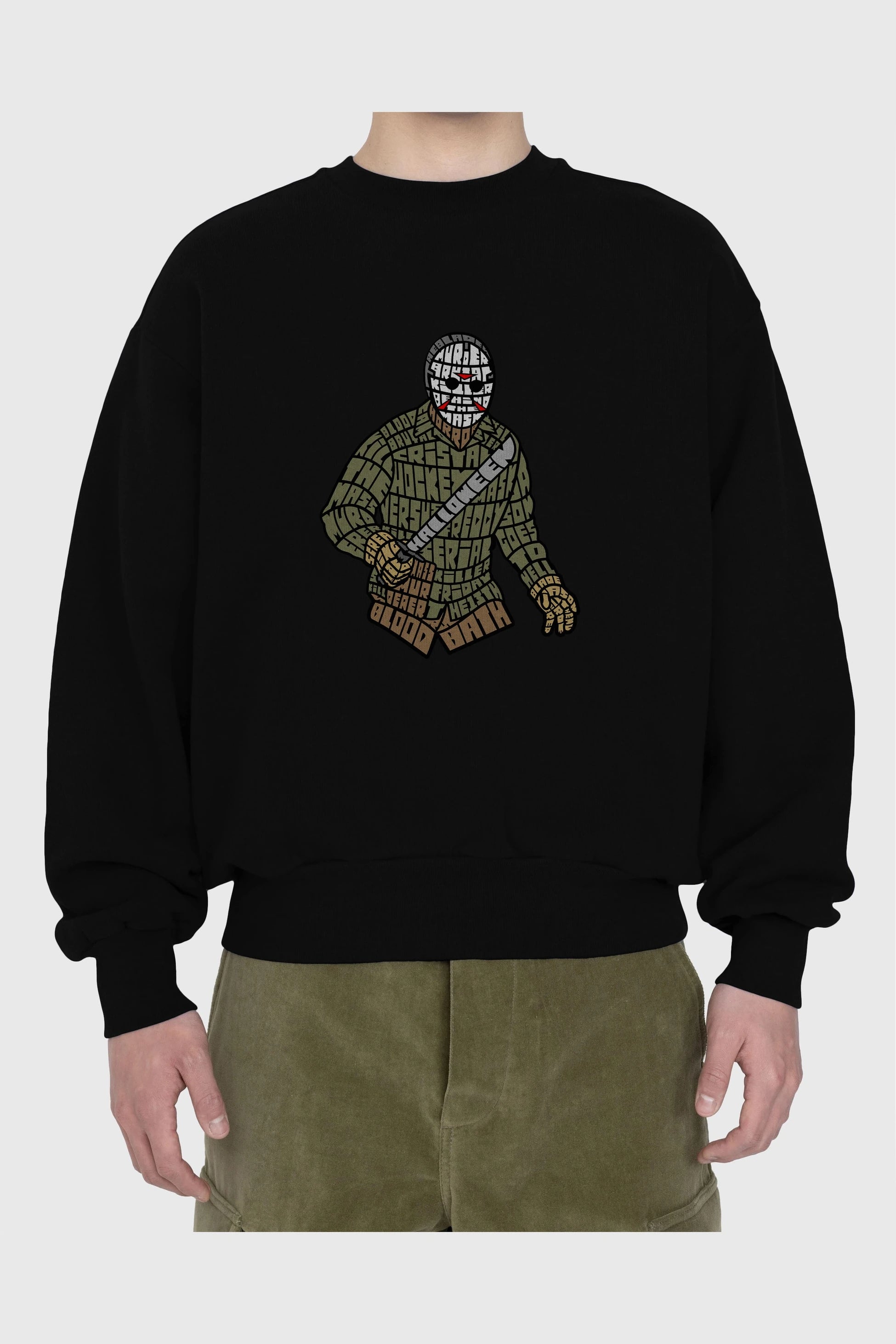Jason Ön Baskılı Oversize Sweatshirt Erkek Kadın Unisex